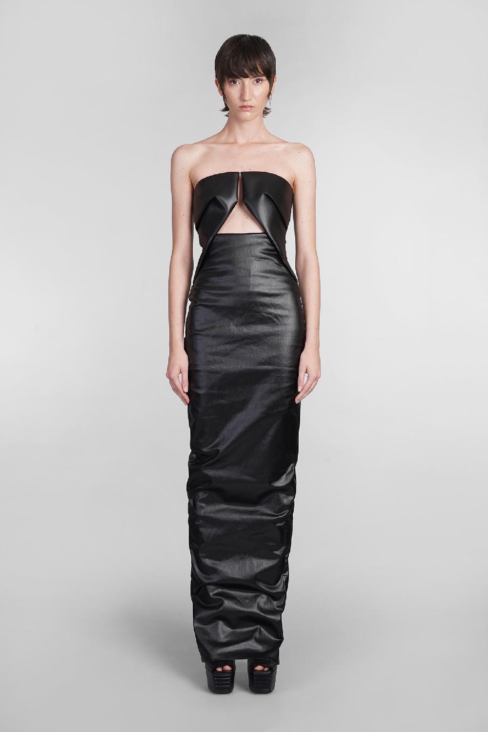Deliberti Rick Owens Abito prong gown in cotone nero cod. 402140 - Deliberti The Luxury Shopping