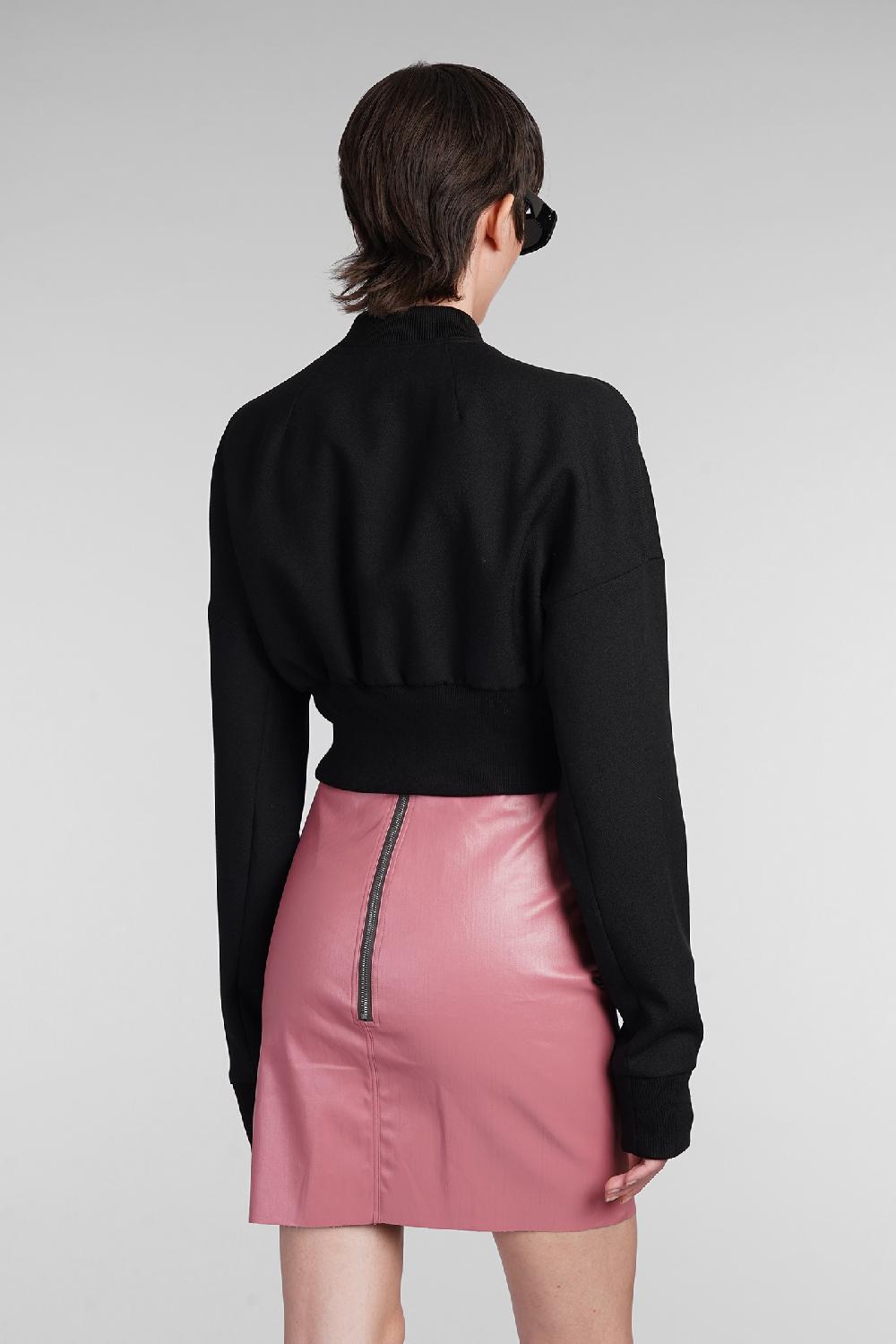 Deliberti Rick Owens Bomber Flight Jkt Cropped In Lana Nera Cod. 402153 - Deliberti The Luxury Shopping