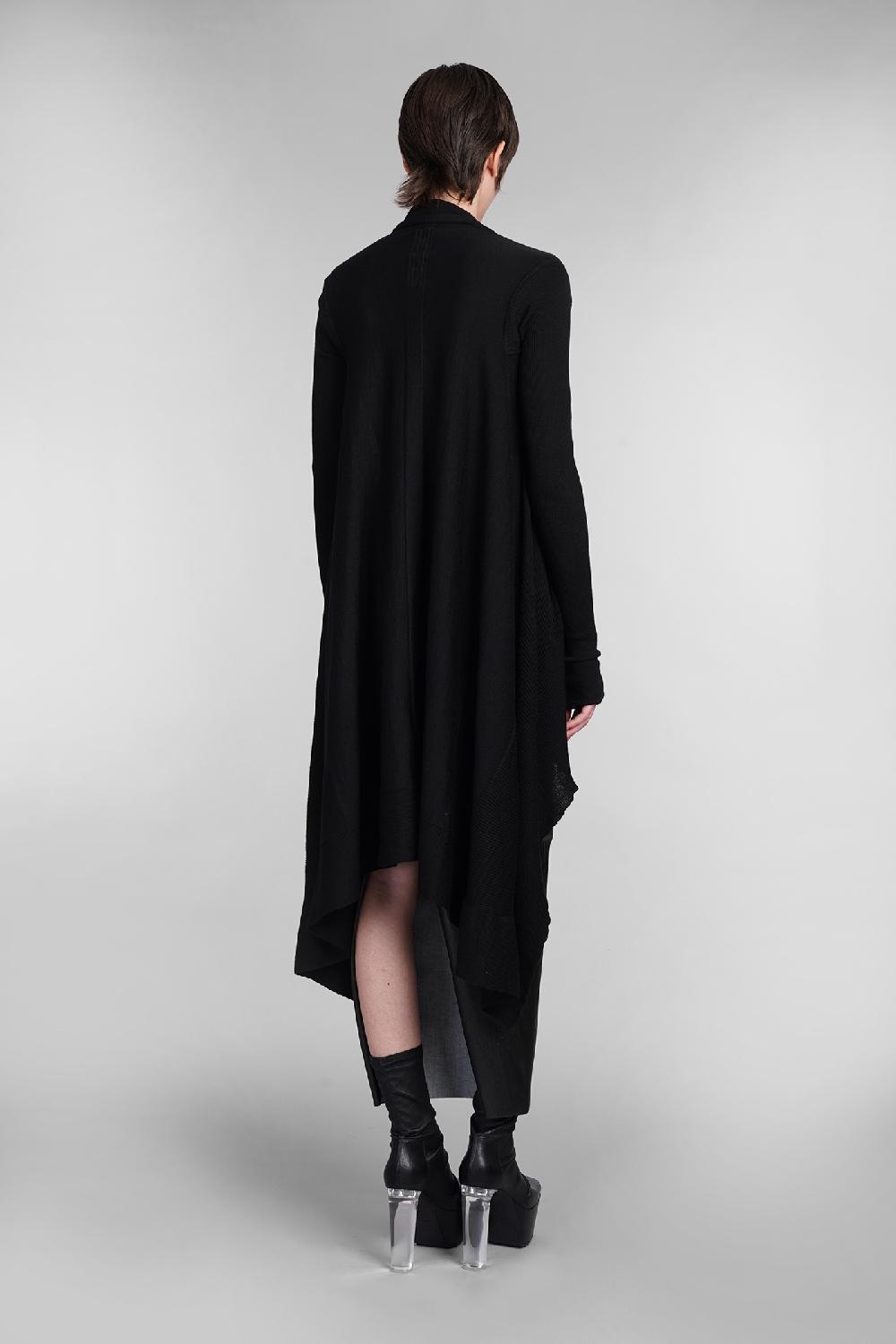 Deliberti Rick Owens Cardigan Long Wrap In Lana Nera Cod. 402149 - Deliberti The Luxury Shopping
