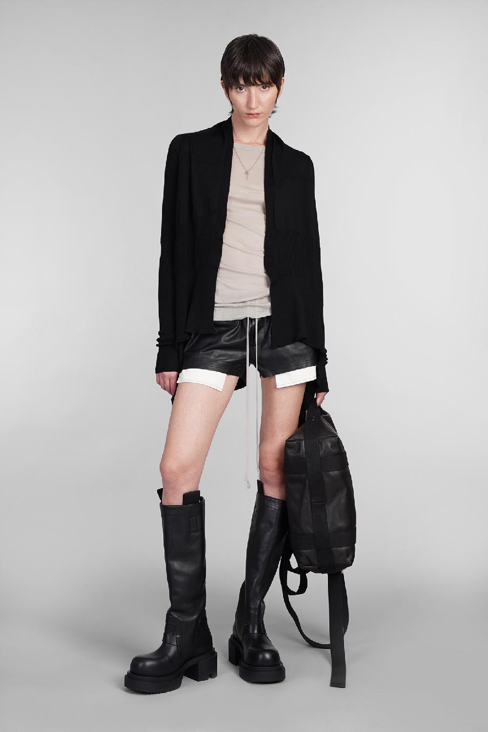 Deliberti Rick Owens Cardigan Medium Wrap In Lana Nera Cod. 402148 - Deliberti The Luxury Shopping