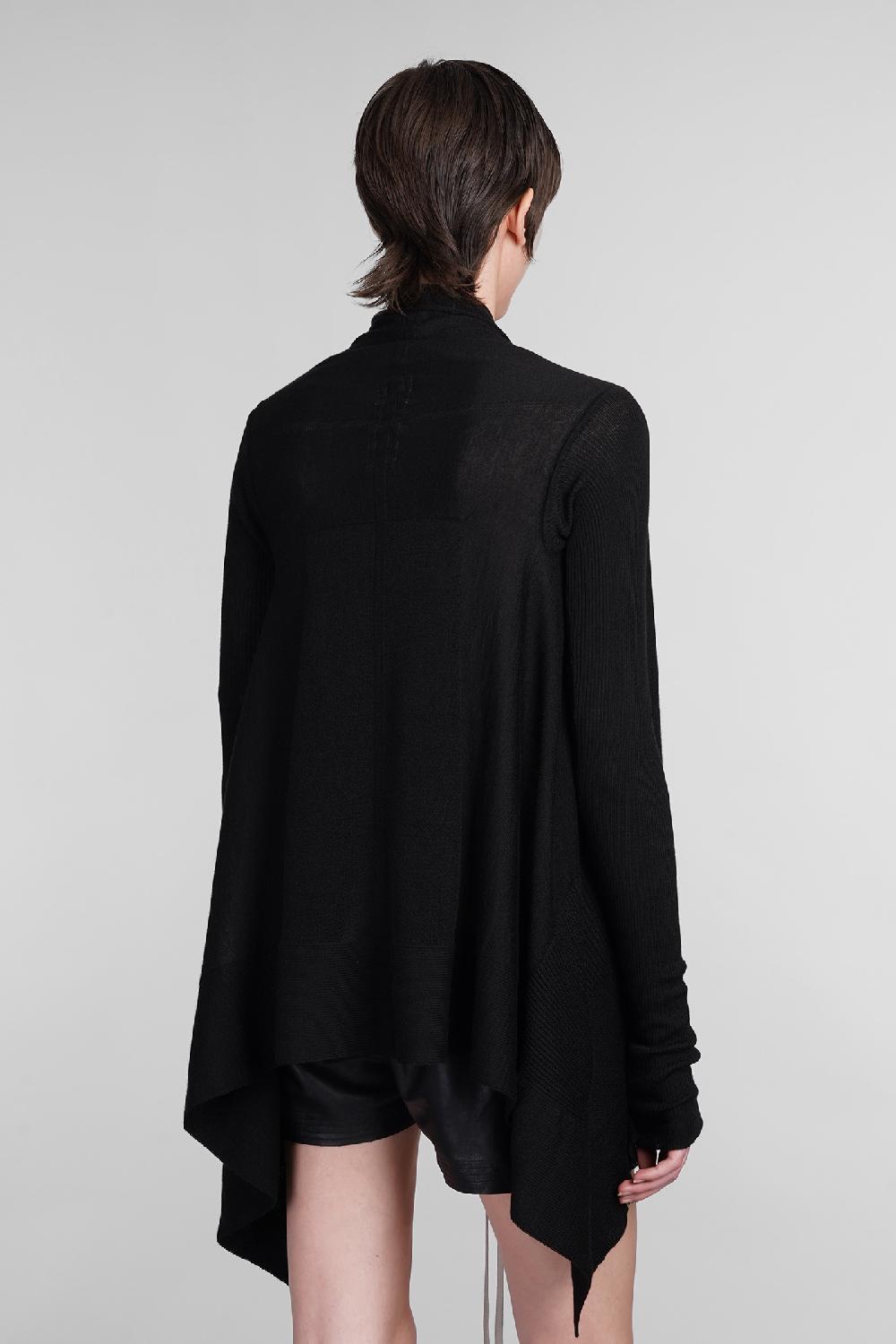 Deliberti Rick Owens Cardigan Medium Wrap In Lana Nera Cod. 402148 - Deliberti The Luxury Shopping