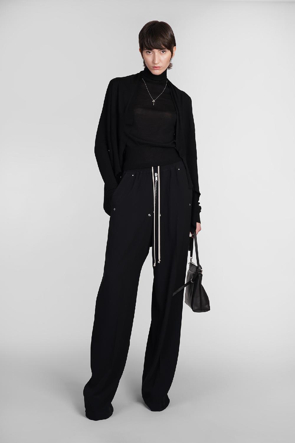 Deliberti Rick Owens Cardigan Short Wrap In Lana Nera Cod. 393291 - Deliberti The Luxury Shopping