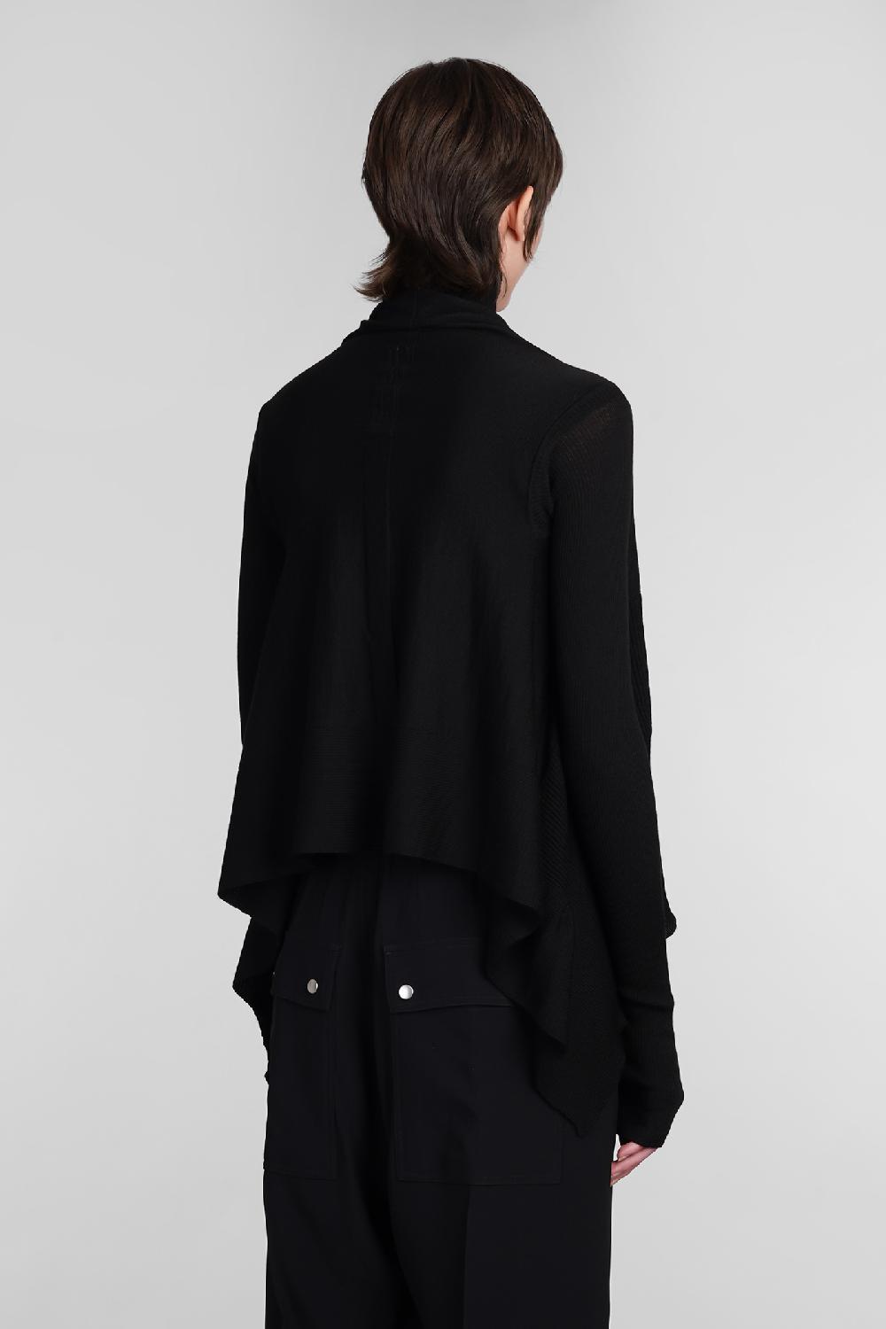 Deliberti Rick Owens Cardigan Short Wrap In Lana Nera Cod. 393291 - Deliberti The Luxury Shopping