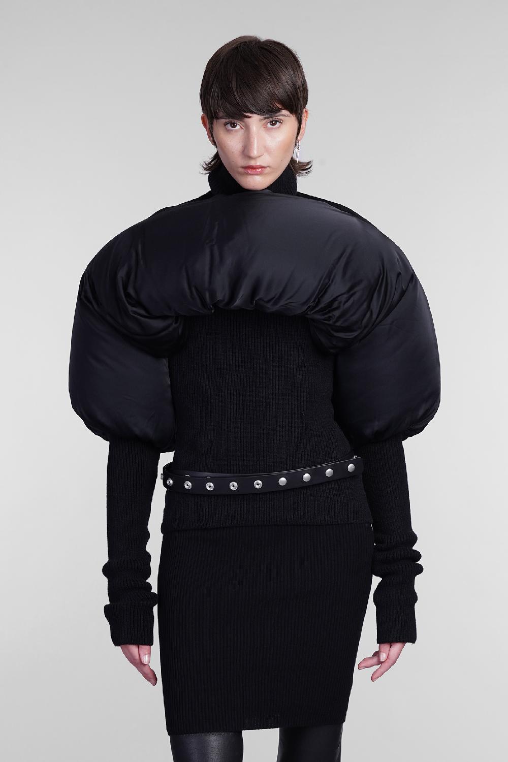 Deliberti Rick Owens Coprispalla duvetina shroud in acetato nero cod. 406373 - Deliberti The Luxury Shopping