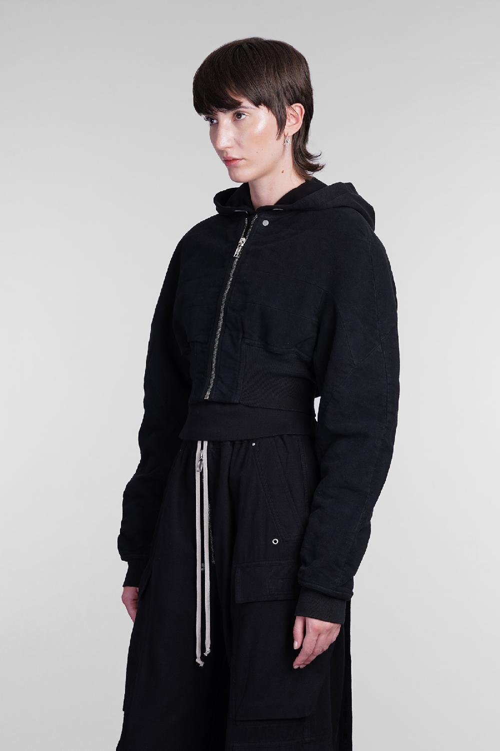 Deliberti Rick Owens DRKSHDW Bomber Collage Bomber In Cotone Nero Cod. 405407 - Deliberti The Luxury Shopping