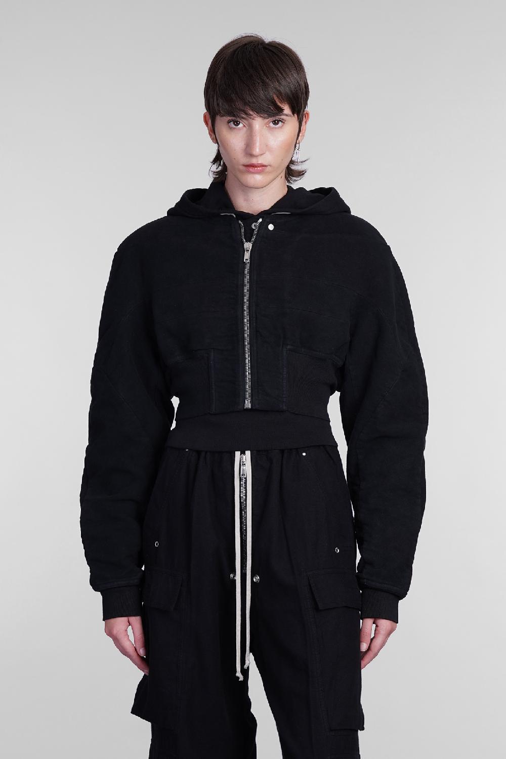 Deliberti Rick Owens DRKSHDW Bomber collage bomber in cotone nero cod. 405407 - Deliberti The Luxury Shopping