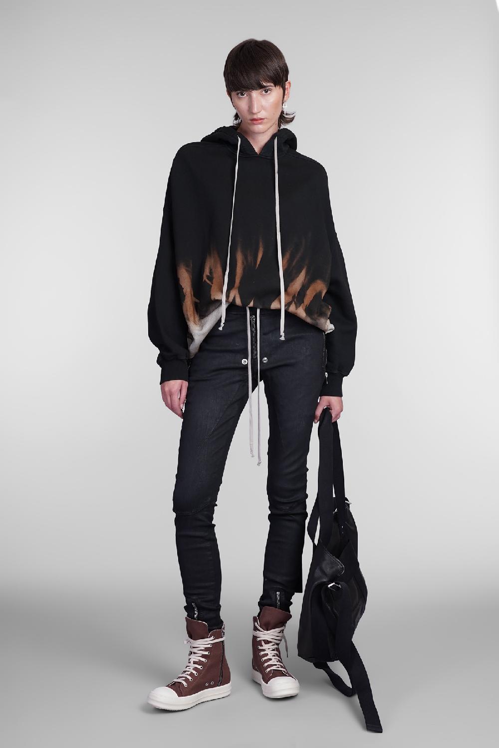 Deliberti Rick Owens DRKSHDW Felpa Crater Hoodie In Cotone Nero Cod. 406360 - Deliberti The Luxury Shopping