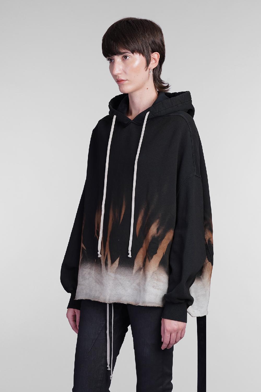 Deliberti Rick Owens DRKSHDW Felpa Crater Hoodie In Cotone Nero Cod. 406360 - Deliberti The Luxury Shopping