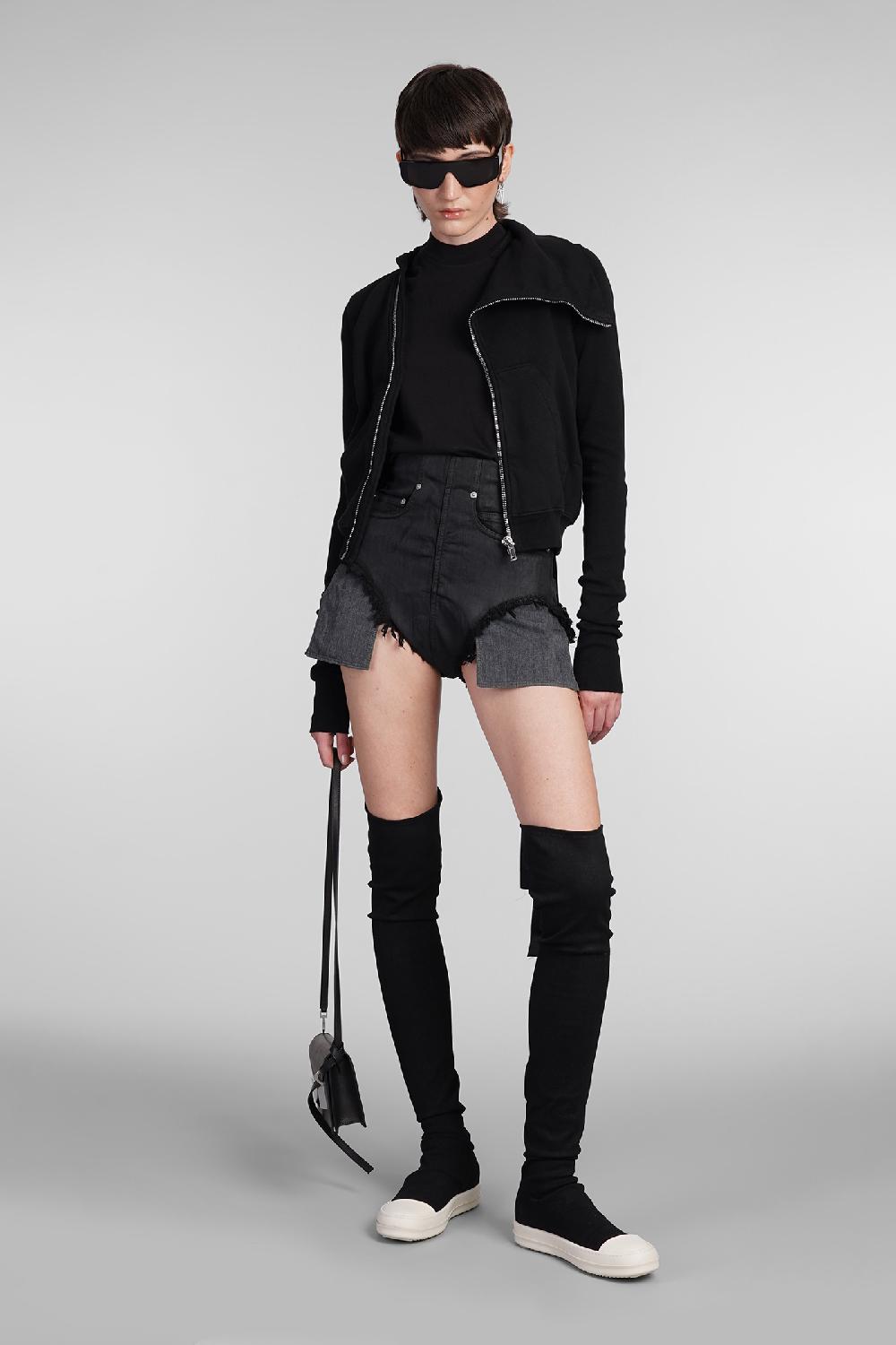 Deliberti Rick Owens DRKSHDW Felpa Mountain Sweat In Cotone Nero Cod. 403025 - Deliberti The Luxury Shopping