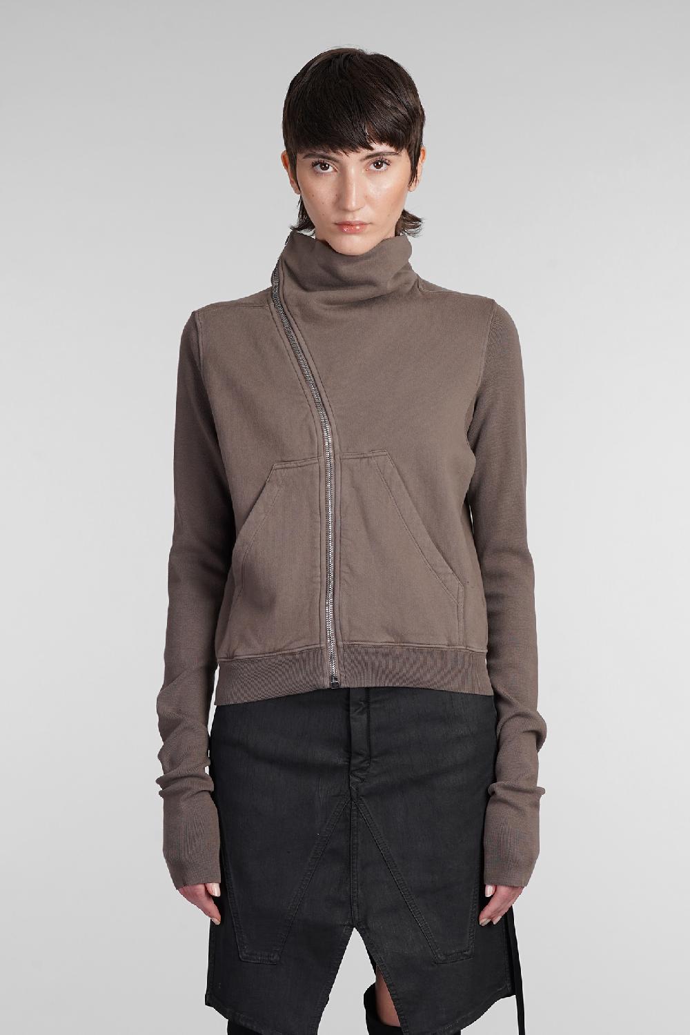 Deliberti Rick Owens DRKSHDW Felpa mountain sweat in cotone grigio cod. 403026 - Deliberti The Luxury Shopping