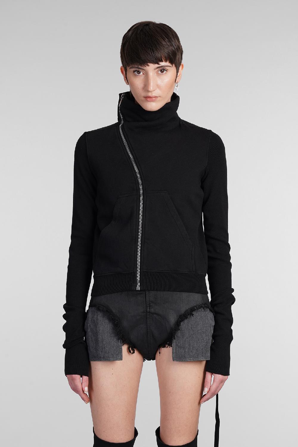 Deliberti Rick Owens DRKSHDW Felpa mountain sweat in cotone nero cod. 403025 - Deliberti The Luxury Shopping