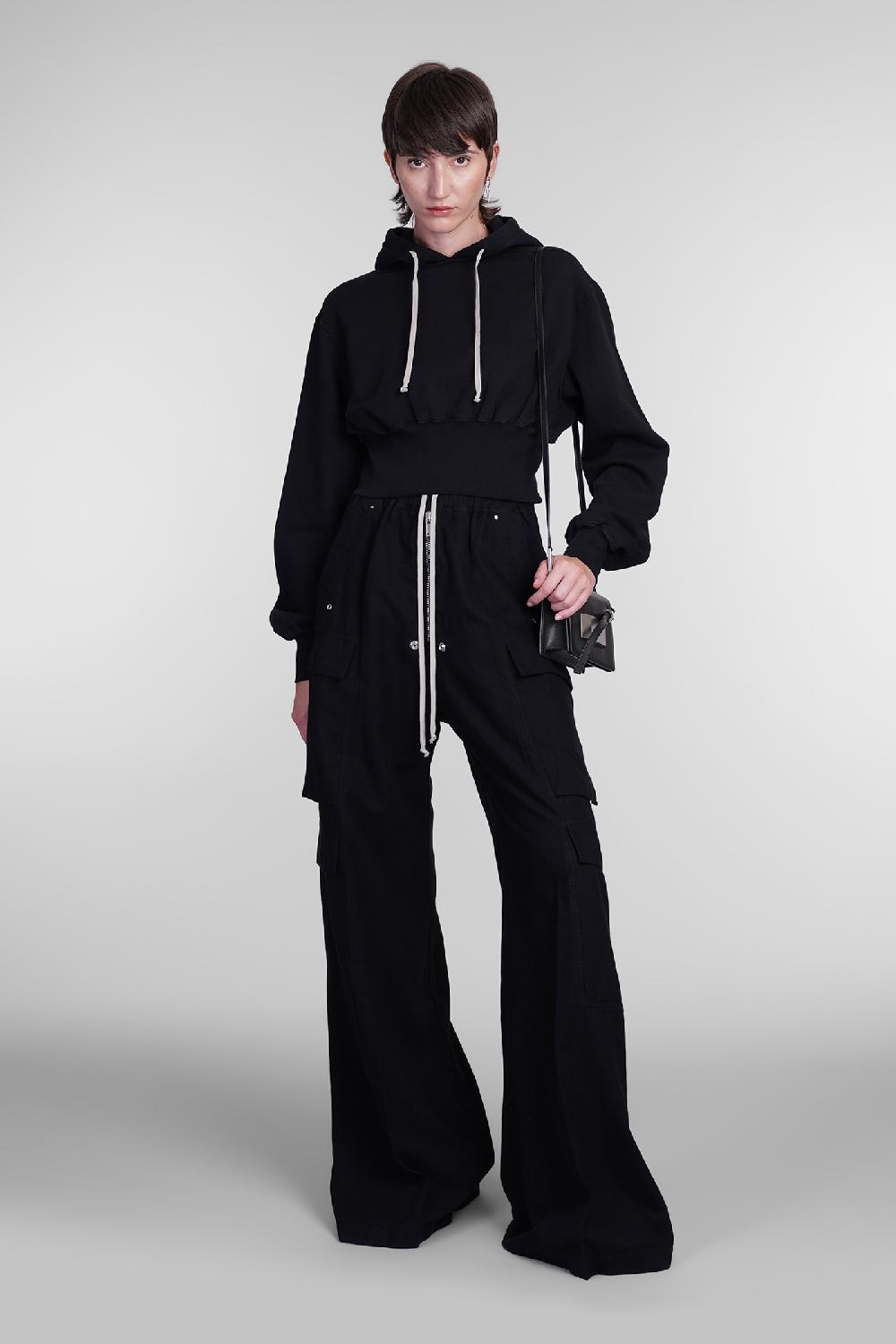 Deliberti Rick Owens DRKSHDW Felpa Tatlin Hoodie In Cotone Nero Cod. 406359 - Deliberti The Luxury Shopping