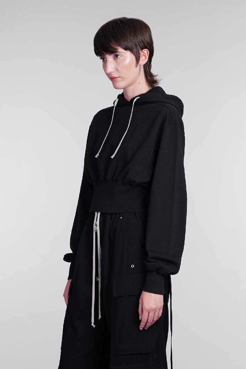 Deliberti Rick Owens DRKSHDW Felpa Tatlin Hoodie In Cotone Nero Cod. 406359 - Deliberti The Luxury Shopping