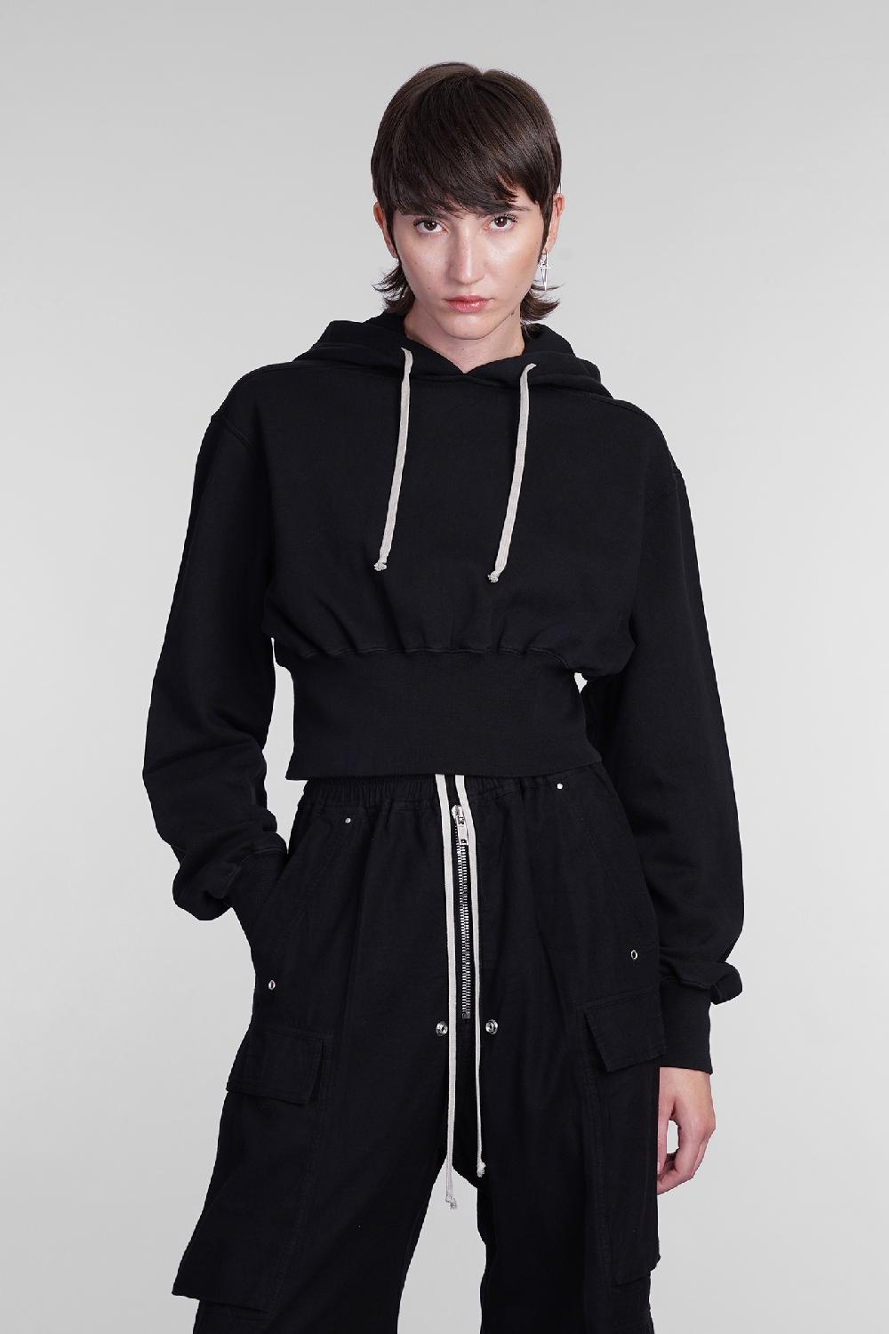Deliberti Rick Owens DRKSHDW Felpa tatlin hoodie in cotone nero cod. 406359 - Deliberti The Luxury Shopping