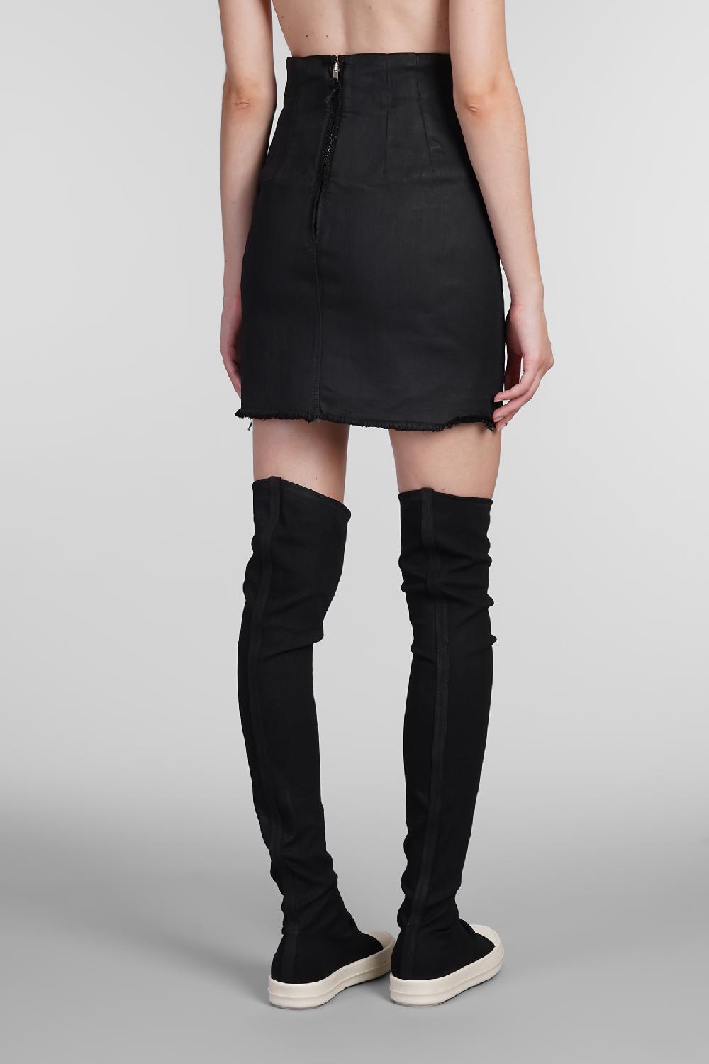 Deliberti Rick Owens DRKSHDW Gonna Dirt Mini In Cotone Nero Cod. 403029 - Deliberti The Luxury Shopping