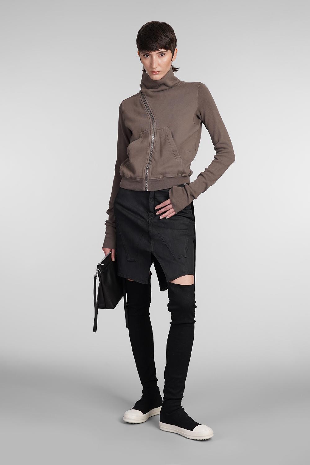 Deliberti Rick Owens DRKSHDW Gonna Slivered Skirt In Cotone Nero Cod. 404066 - Deliberti The Luxury Shopping