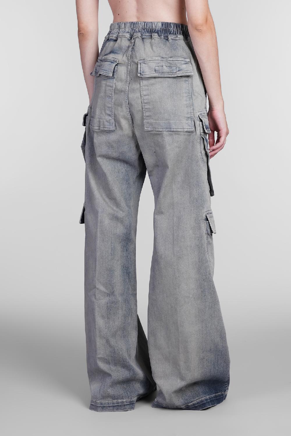 Deliberti Rick Owens DRKSHDW Jeans Double Cargo Jumbo In Cotone Blu Cod. 405405 - Deliberti The Luxury Shopping