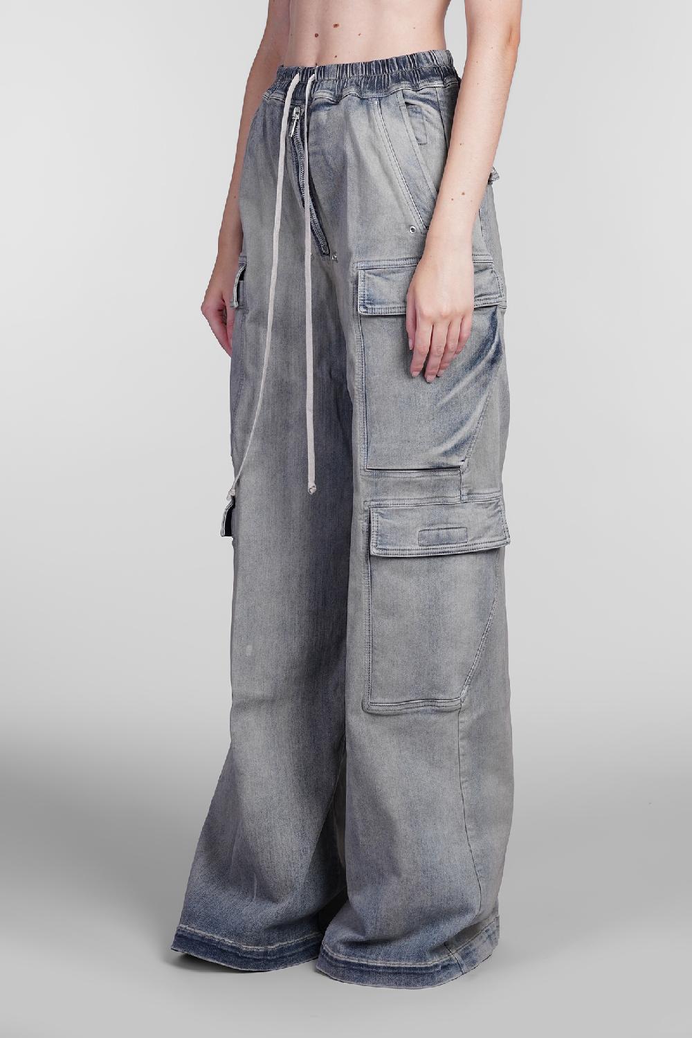 Deliberti Rick Owens DRKSHDW Jeans Double Cargo Jumbo In Cotone Blu Cod. 405405 - Deliberti The Luxury Shopping