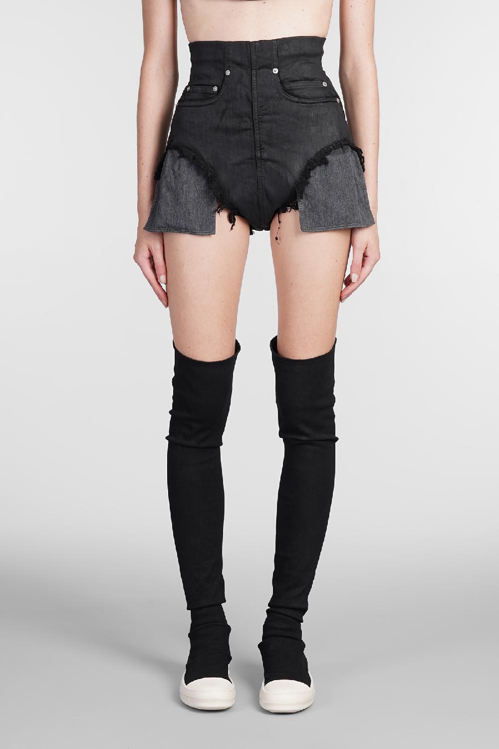 Deliberti Rick Owens DRKSHDW Shorts dirt cutoffs in cotone nero cod. 404064 - Deliberti The Luxury Shopping