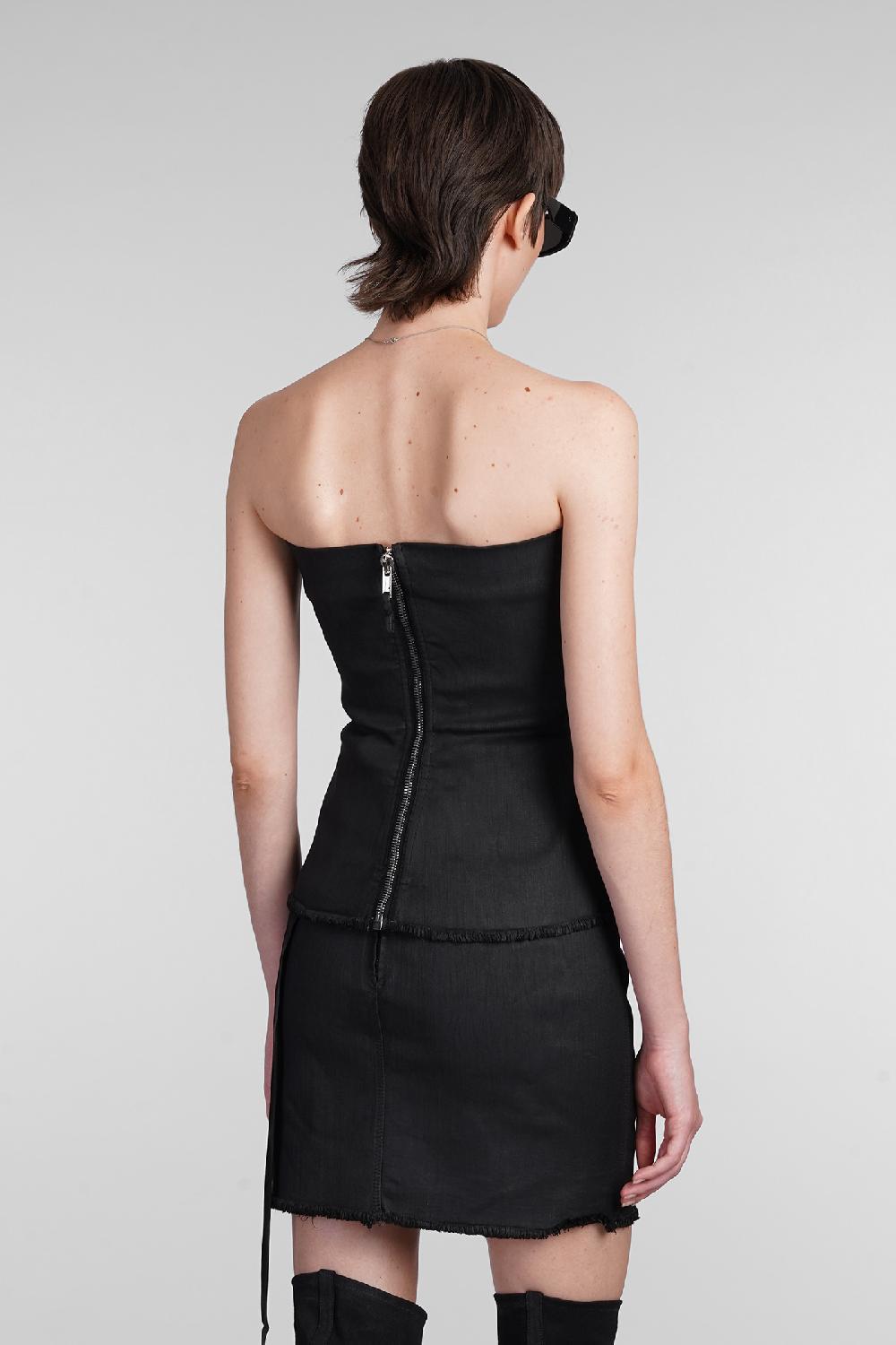 Deliberti Rick Owens DRKSHDW Topwear Bustier Top In Cotone Nero Cod. 403021 - Deliberti The Luxury Shopping