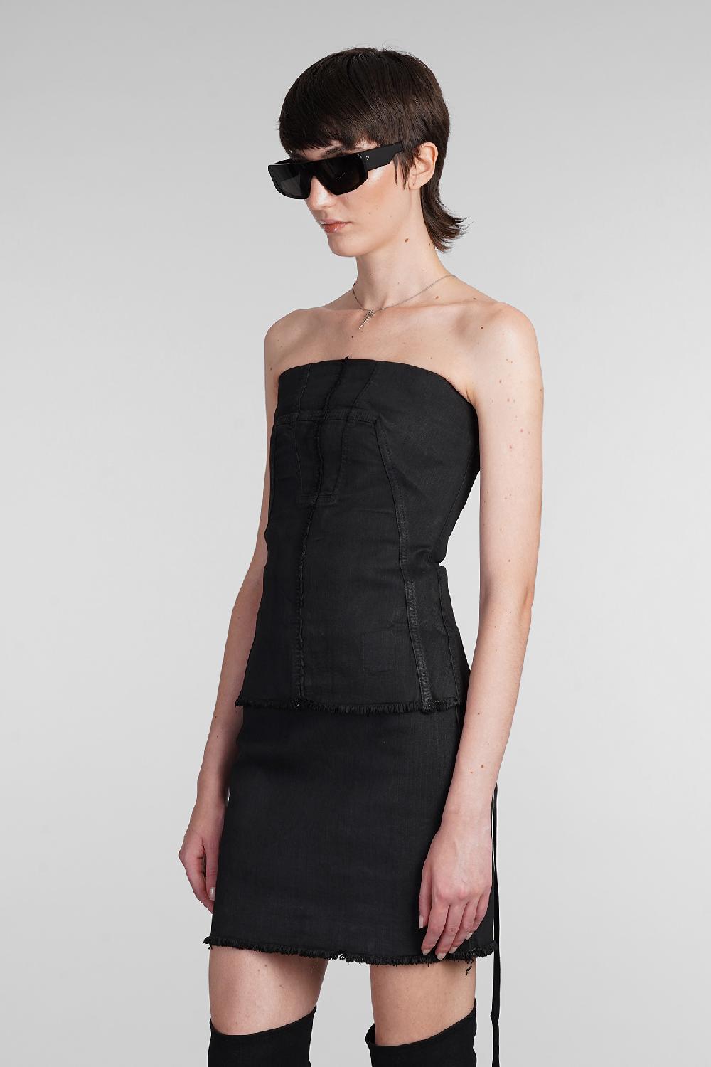 Deliberti Rick Owens DRKSHDW Topwear Bustier Top In Cotone Nero Cod. 403021 - Deliberti The Luxury Shopping