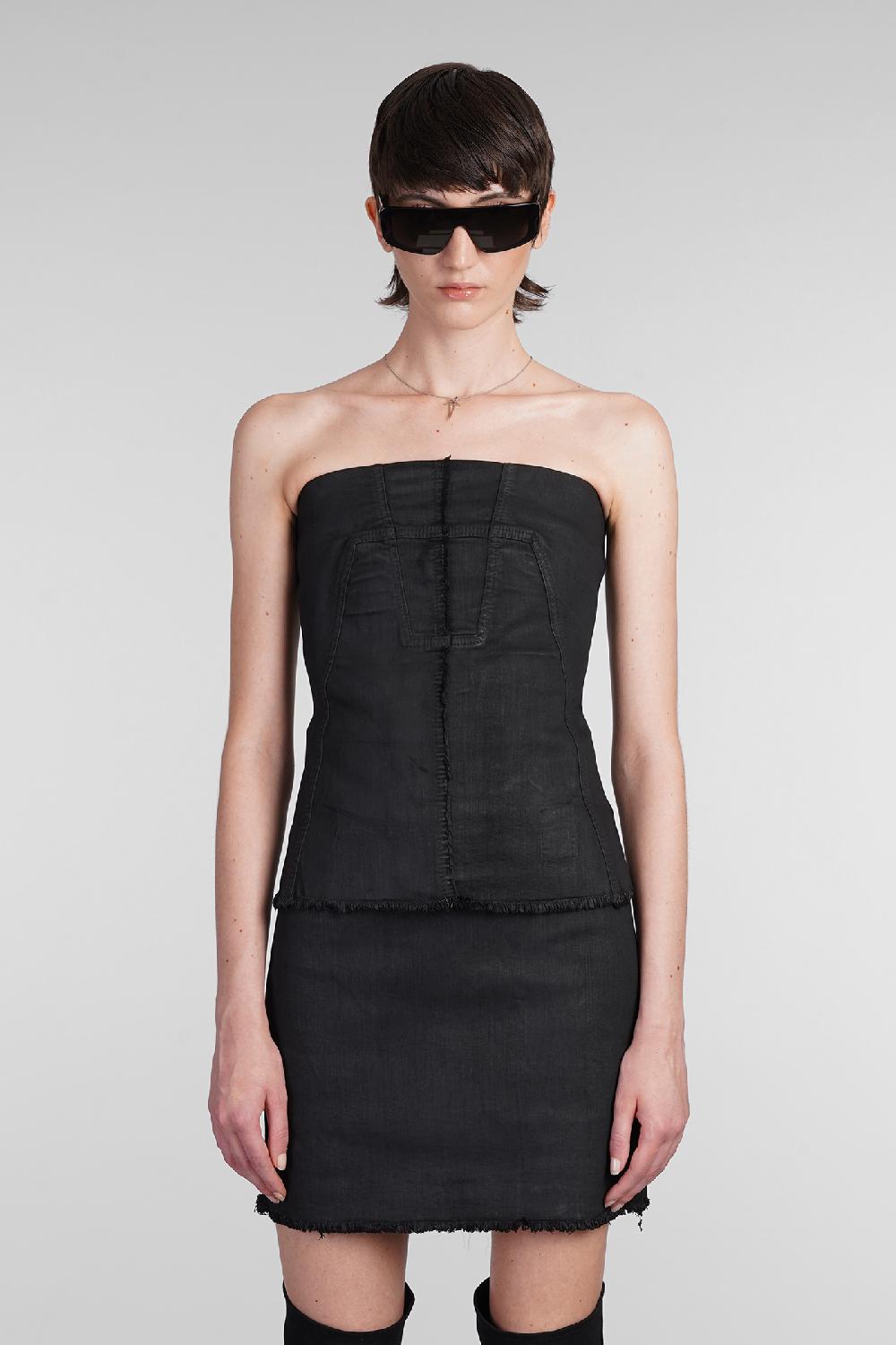 Deliberti Rick Owens DRKSHDW Topwear bustier top in cotone nero cod. 403021 - Deliberti The Luxury Shopping