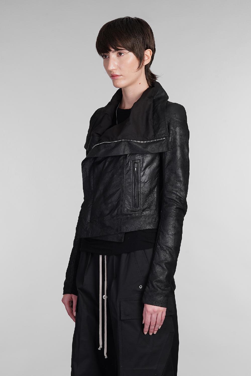 Deliberti Rick Owens Giacca Biker Classic Biker In Pelle Nera Cod. 402152 - Deliberti The Luxury Shopping