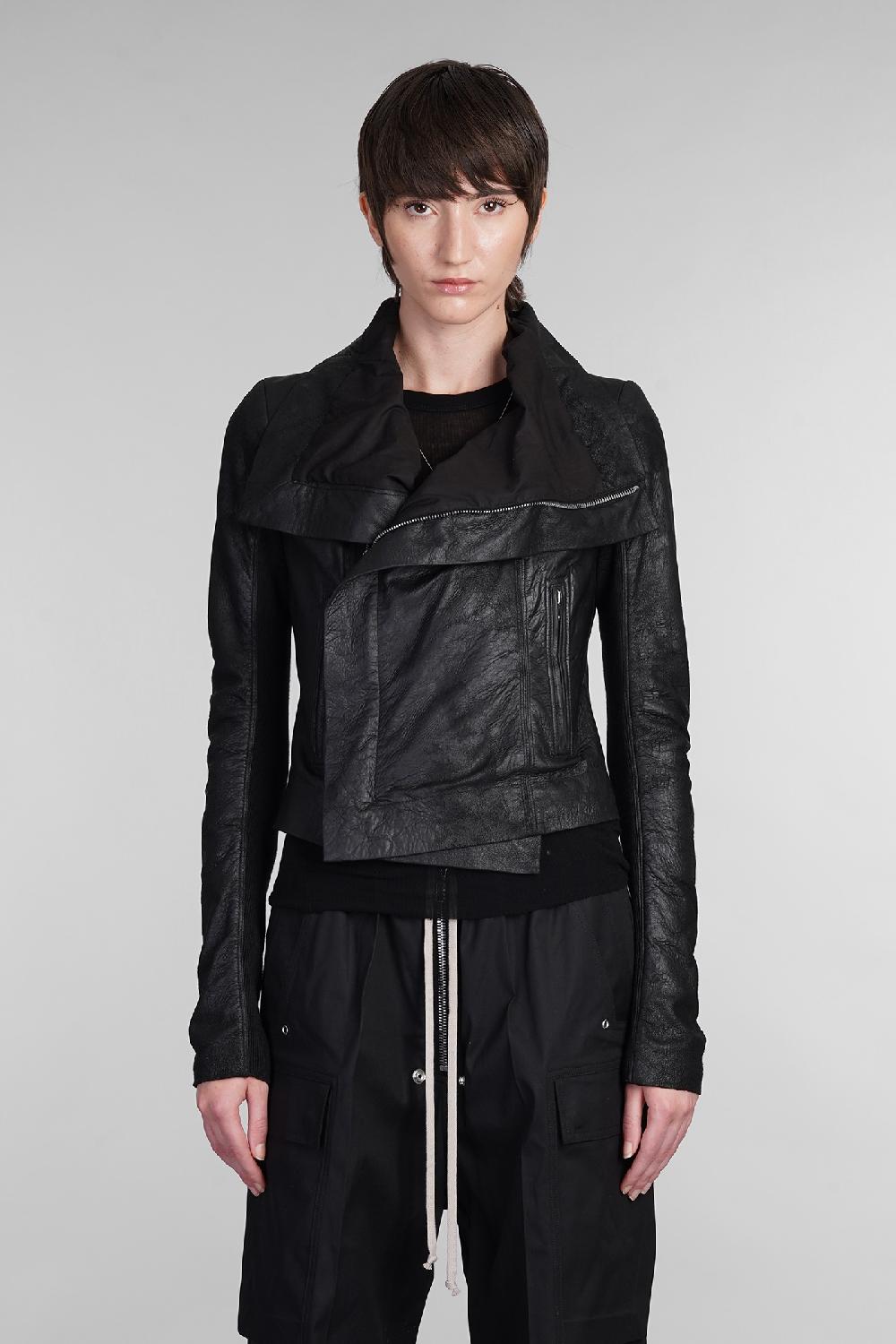 Deliberti Rick Owens Giacca biker classic biker in pelle nera cod. 402152 - Deliberti The Luxury Shopping