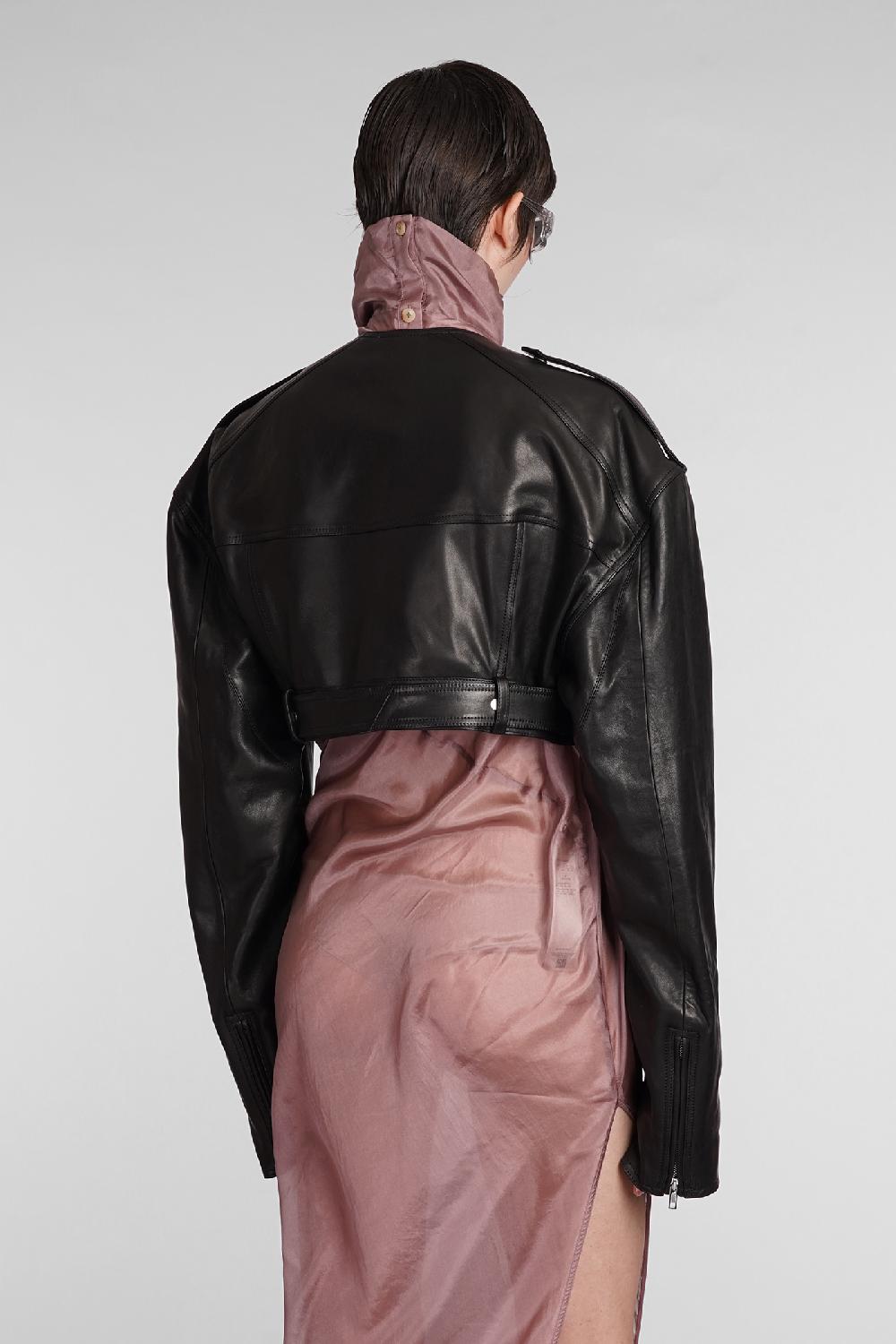 Deliberti Rick Owens Giacca Biker Micro Biker In Pelle Nera Cod. 398952 - Deliberti The Luxury Shopping