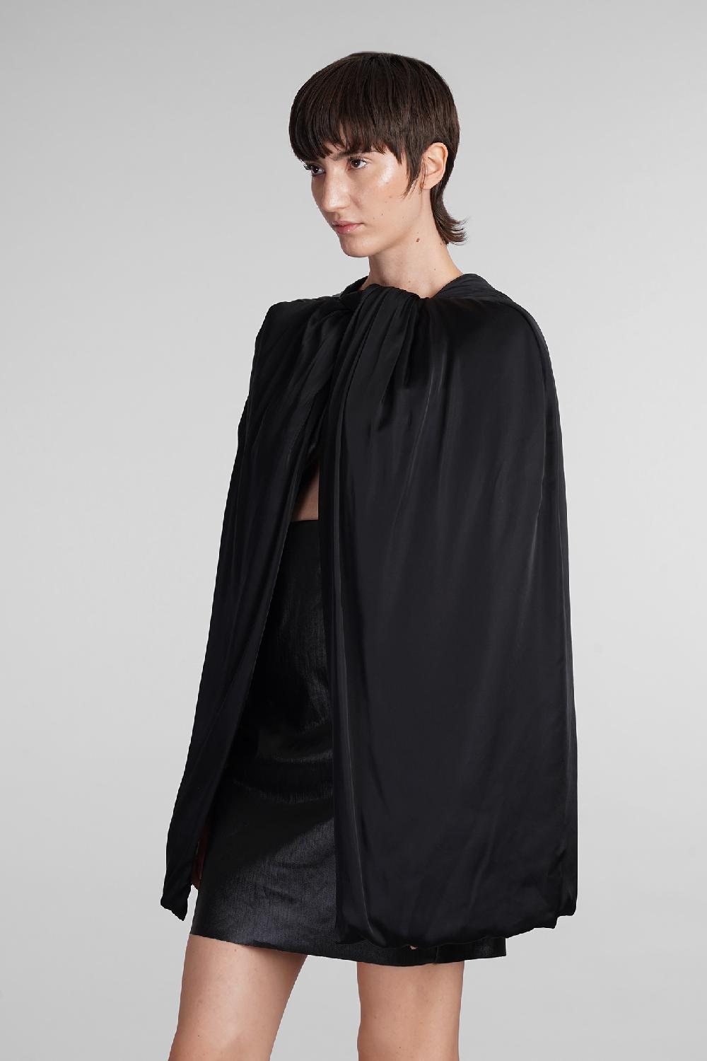 Deliberti Rick Owens Giacca Casual Short Masto Cape In Acetato Nero Cod. 408906 - Deliberti The Luxury Shopping