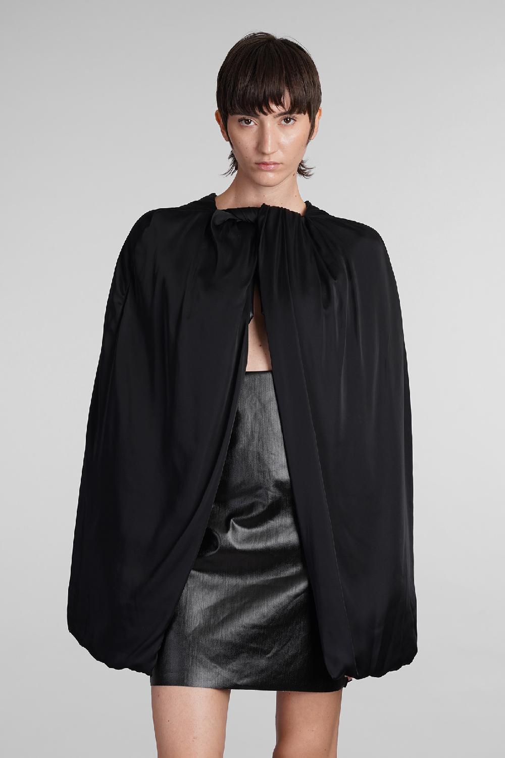 Deliberti Rick Owens Giacca casual short masto cape in acetato nero cod. 408906 - Deliberti The Luxury Shopping