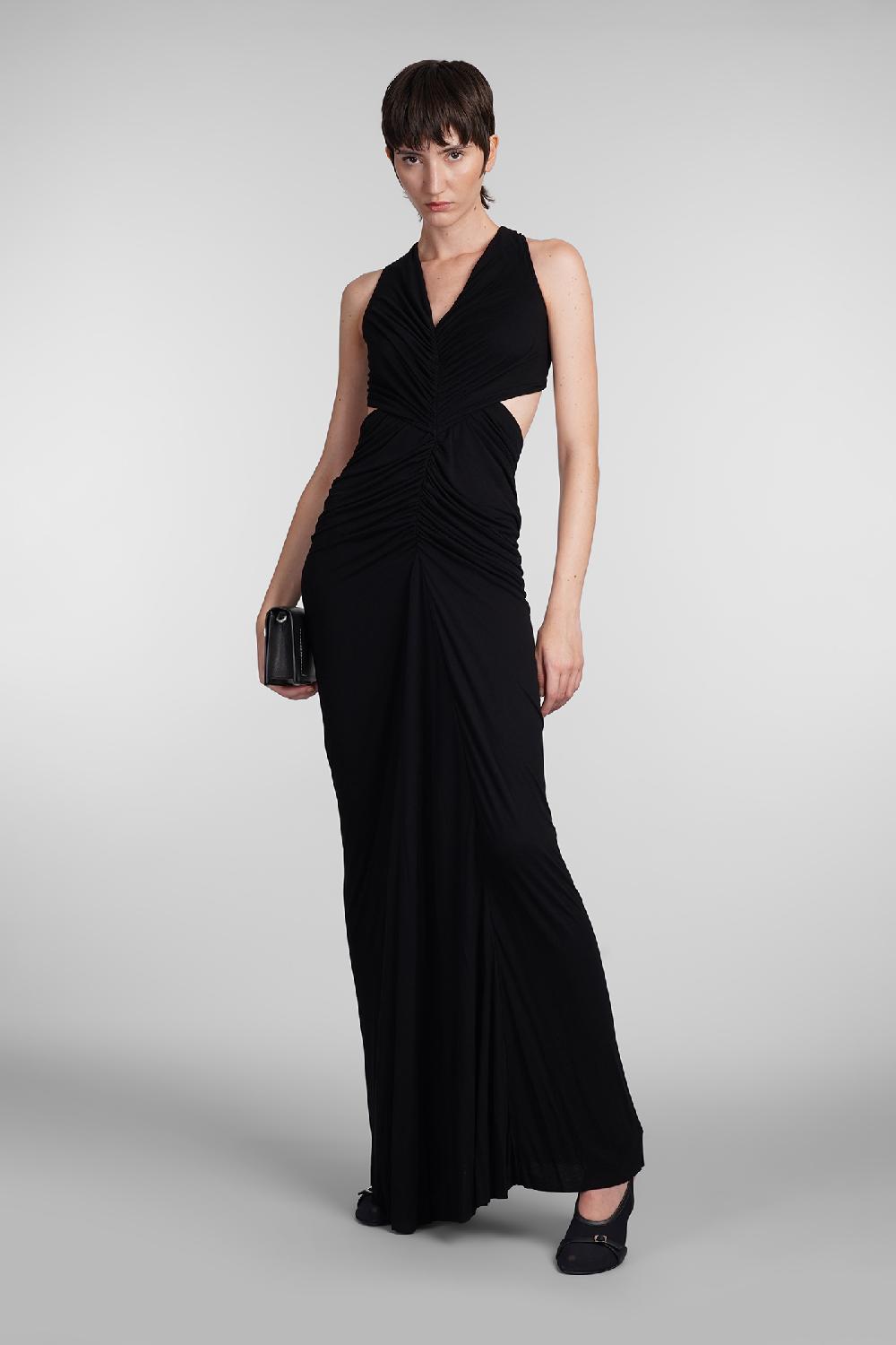 Deliberti Rick Owens Lilies Abito Poppy Gown In Viscosa Nera Cod. 407307 - Deliberti The Luxury Shopping