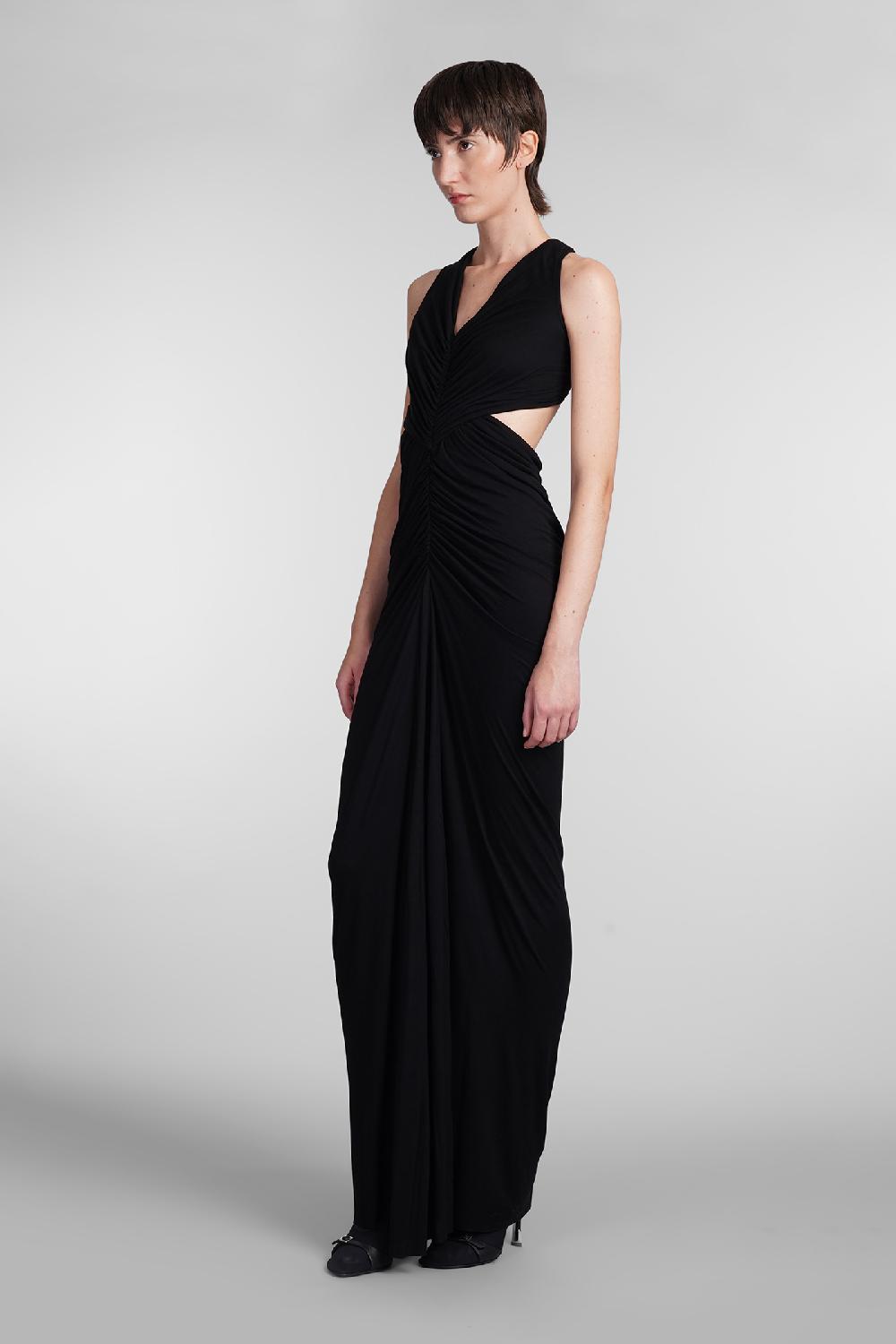 Deliberti Rick Owens Lilies Abito Poppy Gown In Viscosa Nera Cod. 407307 - Deliberti The Luxury Shopping
