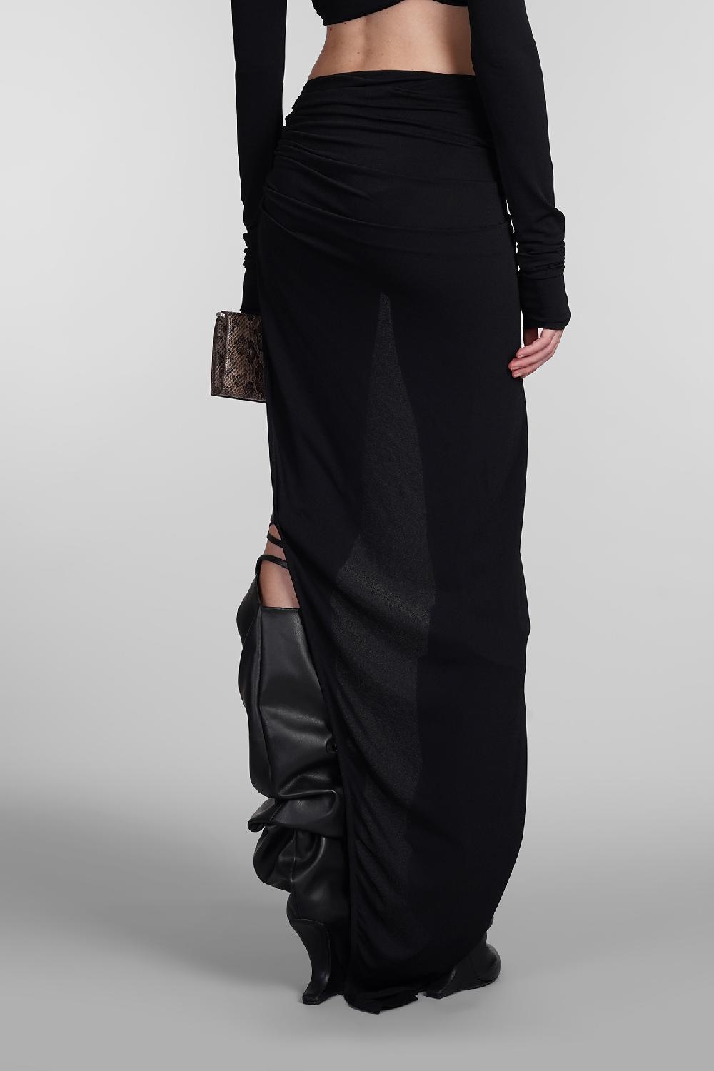 Deliberti Rick Owens Lilies Gonna Hydra Skirt In Viscosa Nera Cod. 407305 - Deliberti The Luxury Shopping