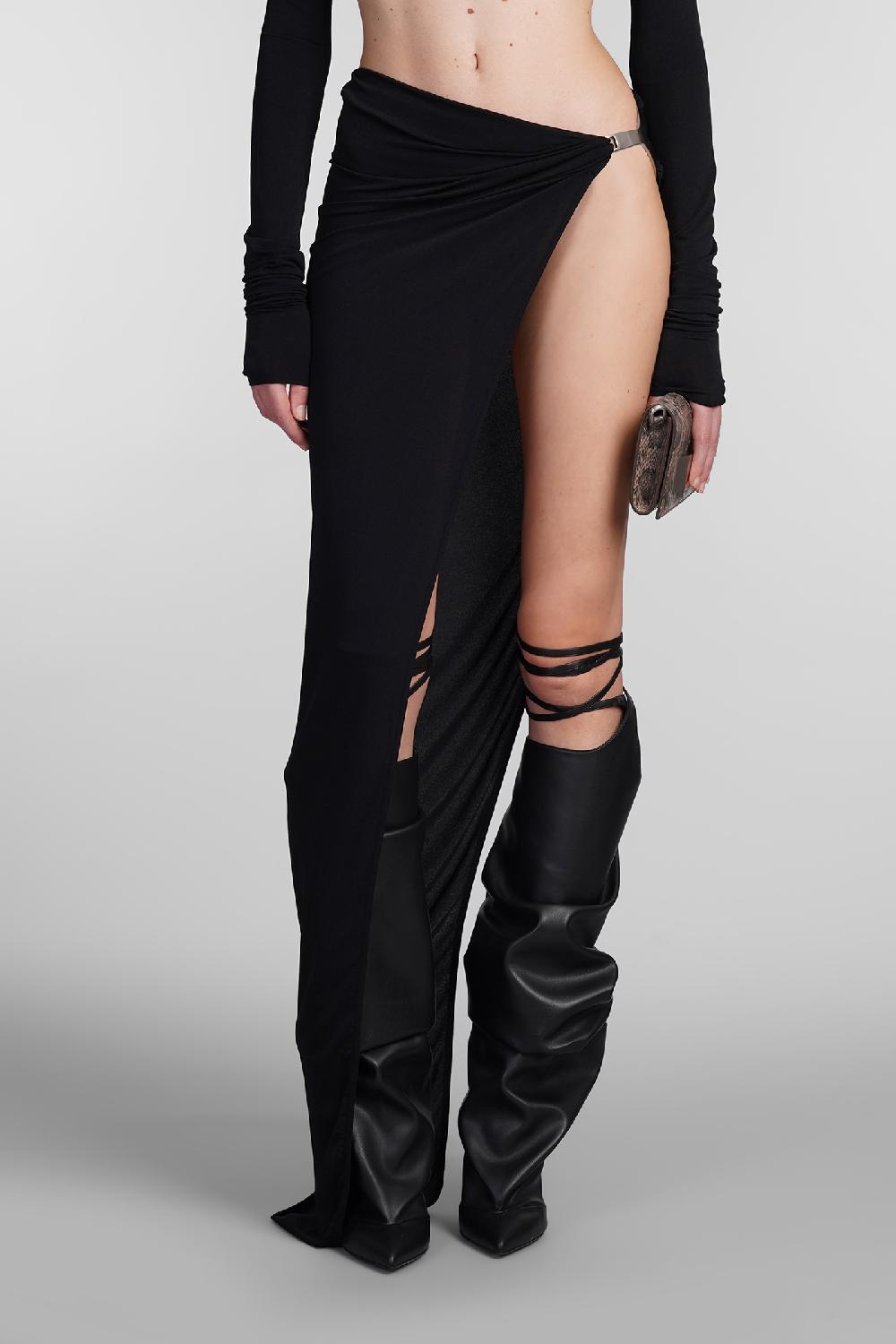 Deliberti Rick Owens Lilies Gonna hydra skirt in viscosa nera cod. 407305 - Deliberti The Luxury Shopping