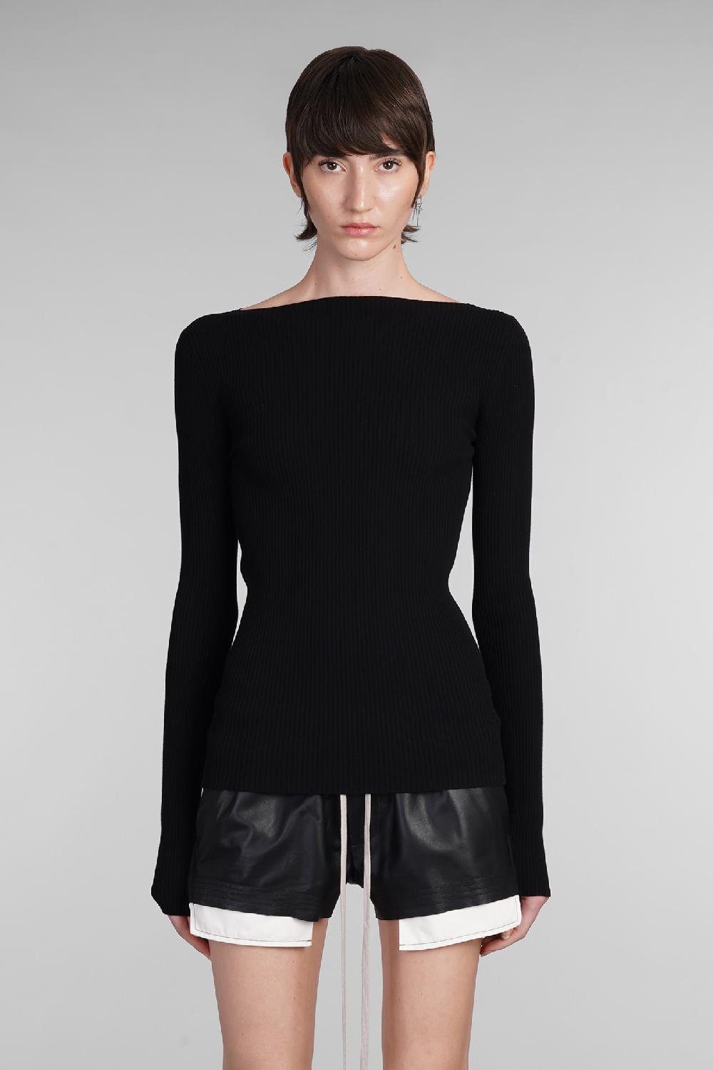 Deliberti Rick Owens Maglia al top in viscosa nera cod. 402150 - Deliberti The Luxury Shopping