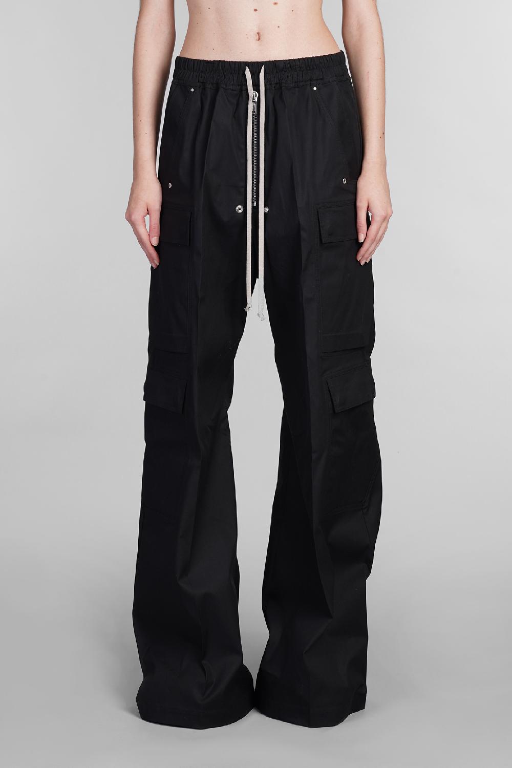 Deliberti Rick Owens Pantalone cargobelas pant in cotone nero cod. 402136 - Deliberti The Luxury Shopping