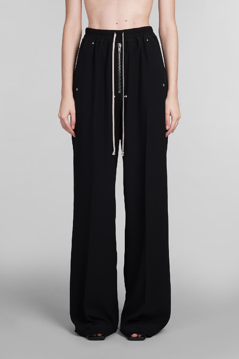 Deliberti Rick Owens Pantalone wide bela pants in viscosa nera cod. 402138 - Deliberti The Luxury Shopping