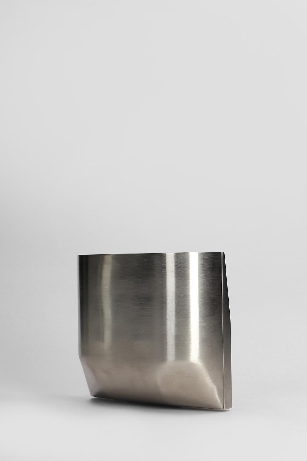 Deliberti Rick Owens Pochette Prong Clutch In Polimero Termoplastico Argento Cod. 409602 - Deliberti The Luxury Shopping