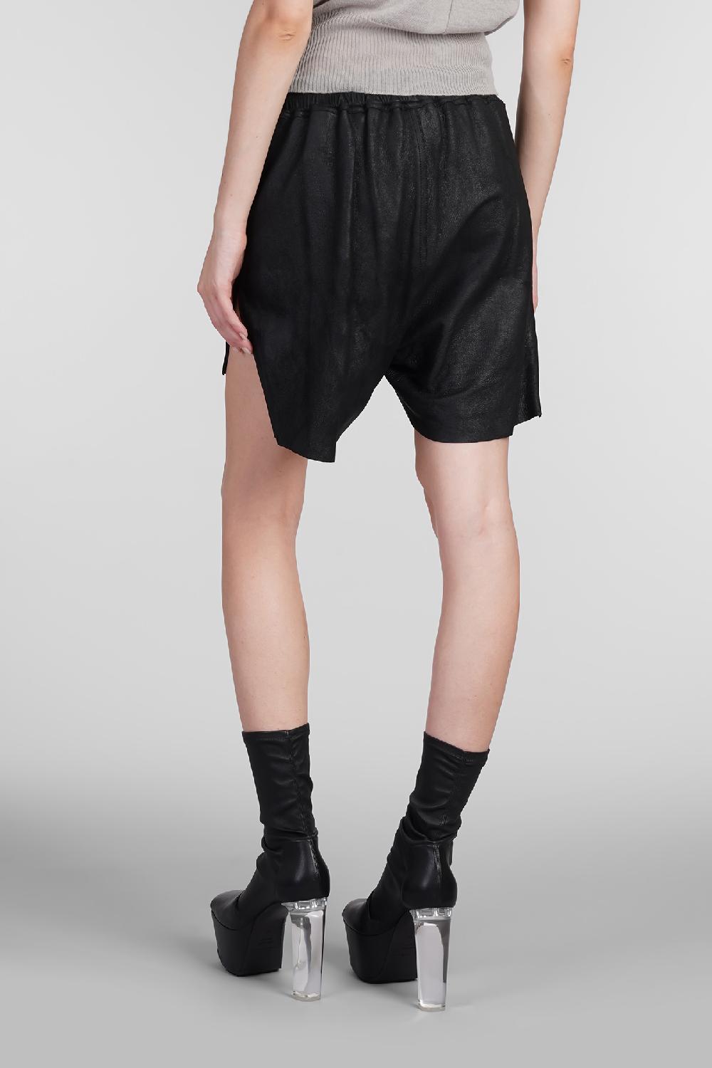 Deliberti Rick Owens Shorts Boxer Shorts In Pelle Nera Cod. 402990 - Deliberti The Luxury Shopping