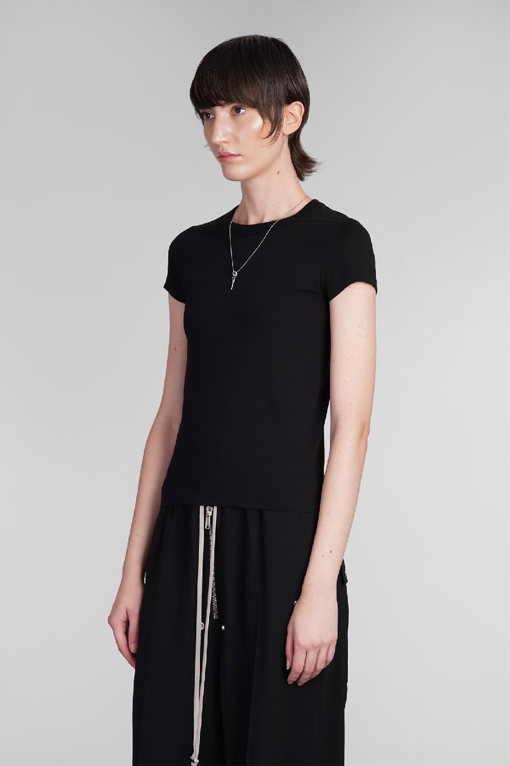 Deliberti Rick Owens T-shirt Cropped Level T In Cotone Nero Cod. 402133 - Deliberti The Luxury Shopping