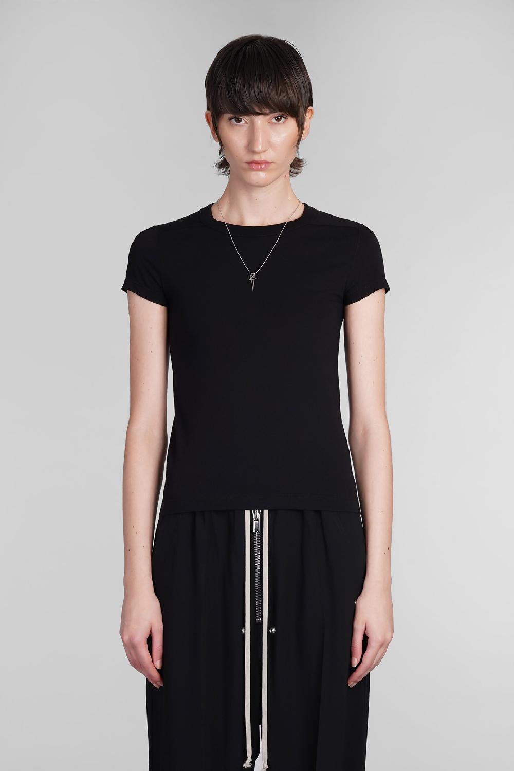 Deliberti Rick Owens T-shirt cropped level t in cotone nero cod. 402133 - Deliberti The Luxury Shopping