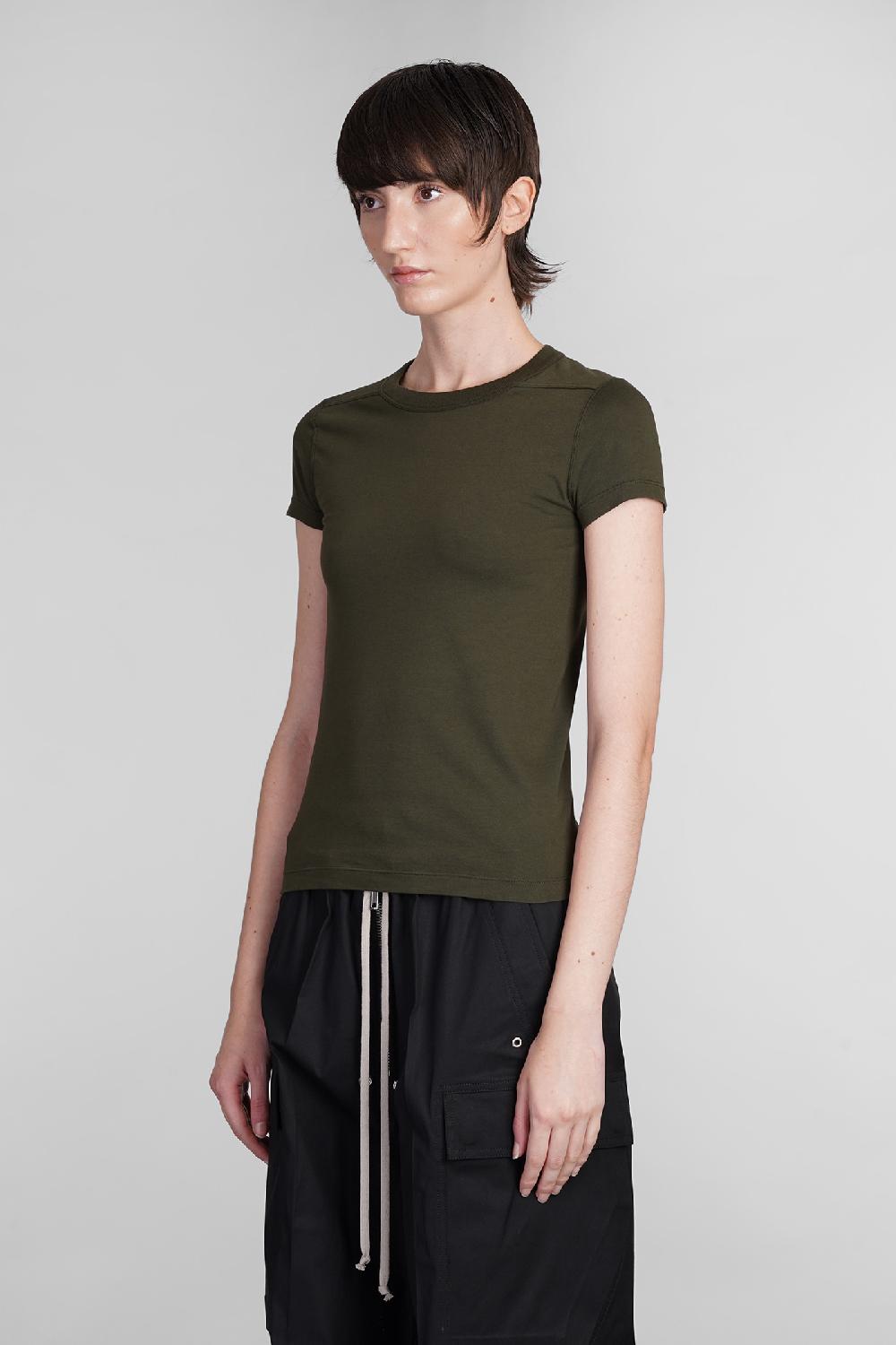 Deliberti Rick Owens T-shirt Cropped Level T In Cotone Verde Cod. 402134 - Deliberti The Luxury Shopping