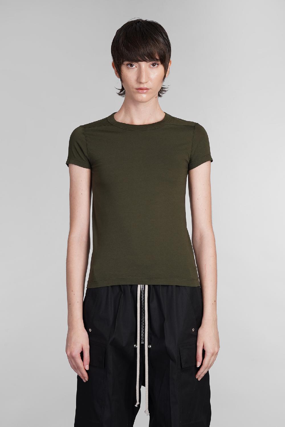 Deliberti Rick Owens T-shirt cropped level t in cotone verde cod. 402134 - Deliberti The Luxury Shopping