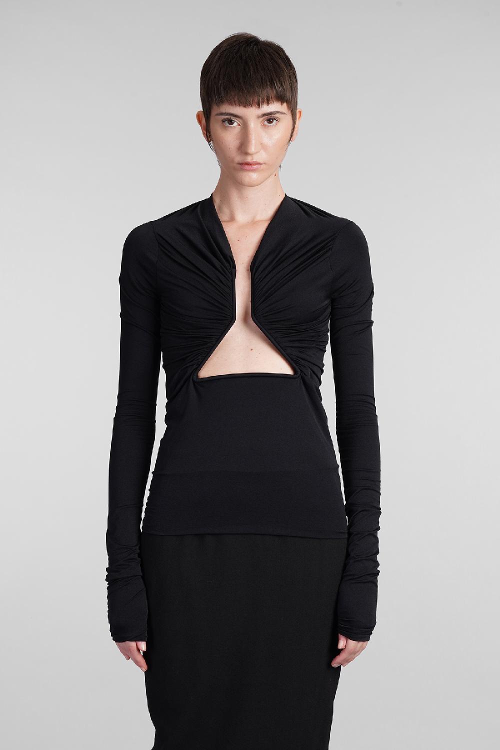 Deliberti Rick Owens Topwear ls prong in nylon nero cod. 402988 - Deliberti The Luxury Shopping
