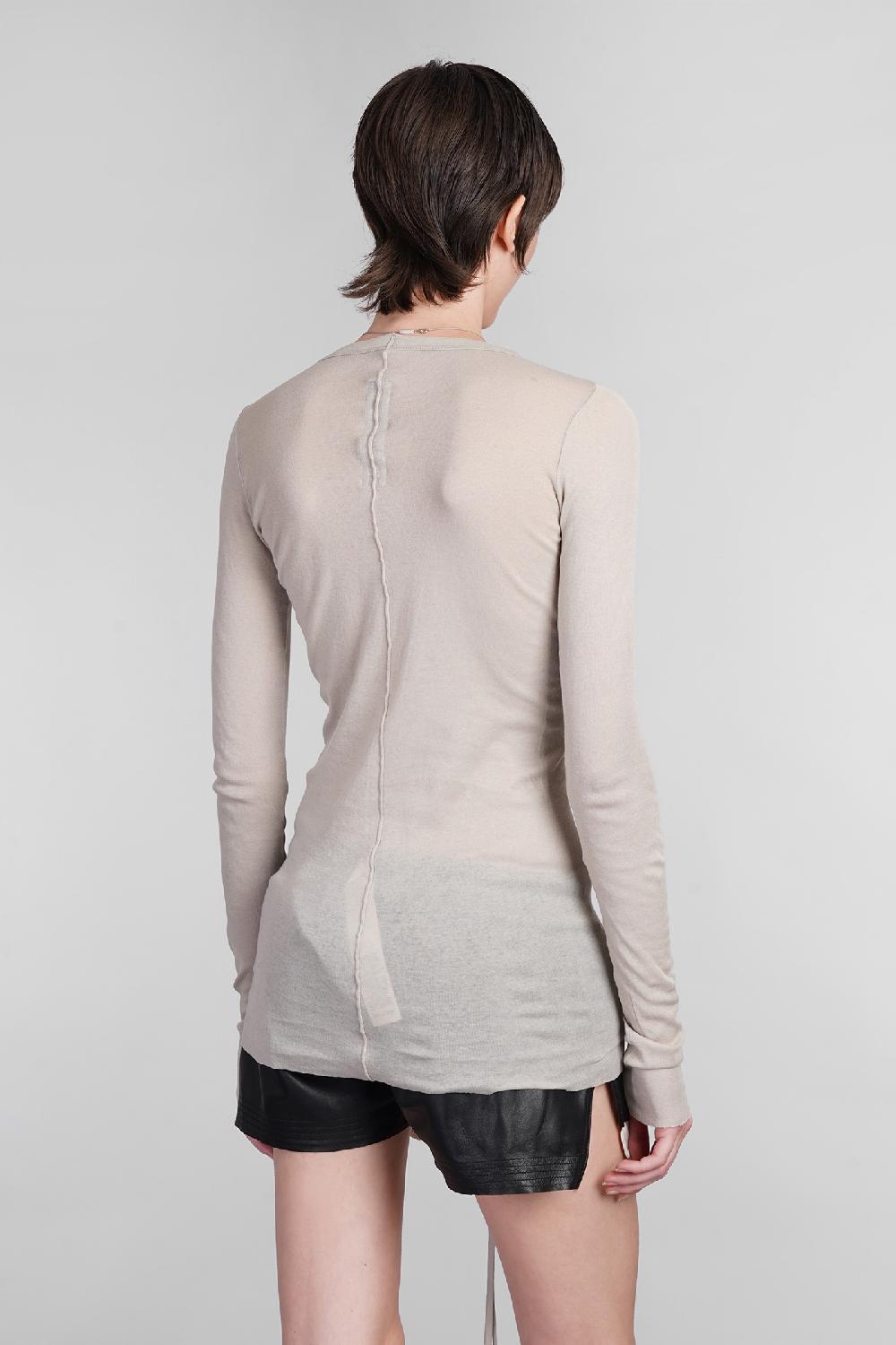 Deliberti Rick Owens Topwear Rib Ls T In Cotone Grigio Cod. 402129 - Deliberti The Luxury Shopping