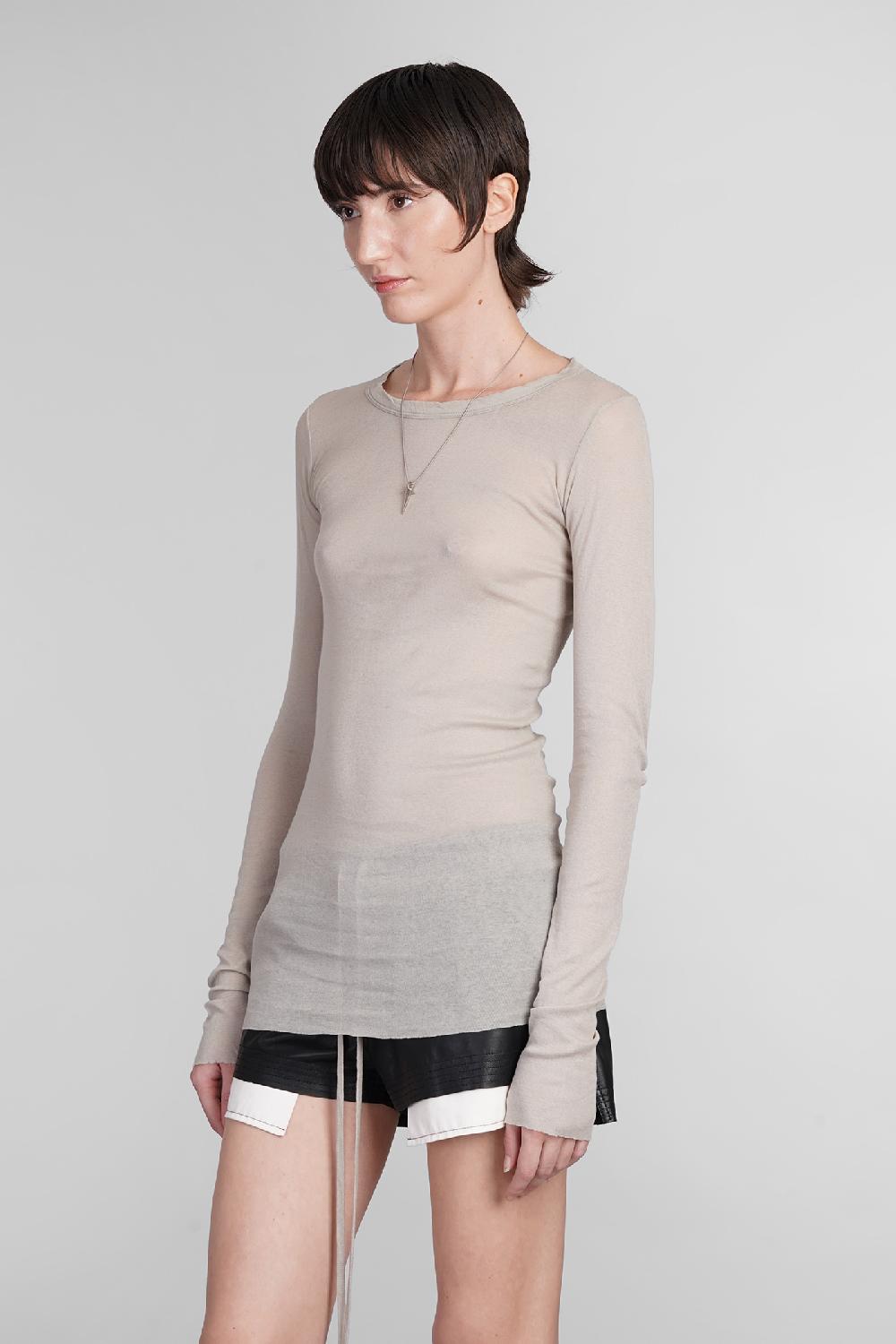 Deliberti Rick Owens Topwear Rib Ls T In Cotone Grigio Cod. 402129 - Deliberti The Luxury Shopping