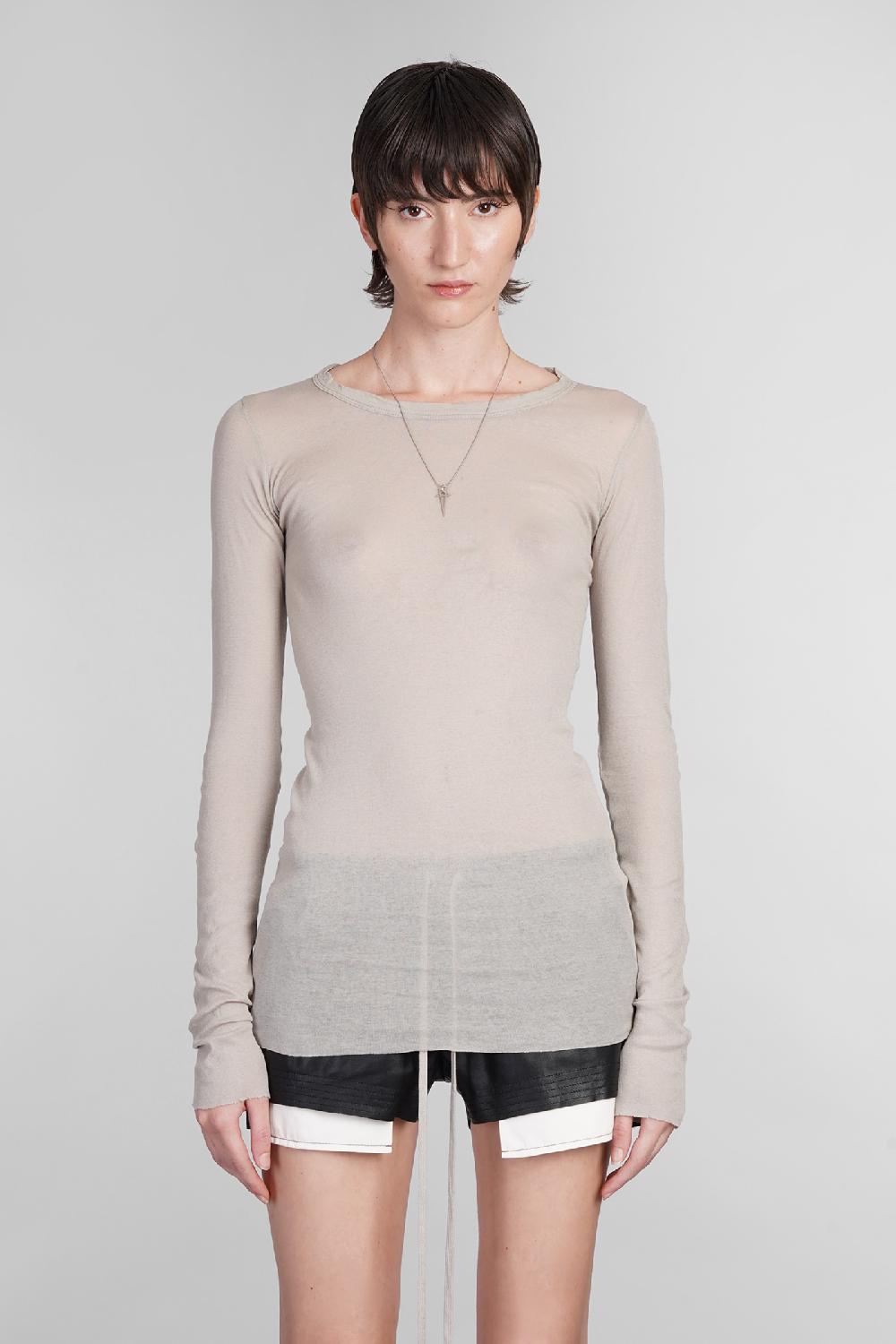 Deliberti Rick Owens Topwear rib ls t in cotone grigio cod. 402129 - Deliberti The Luxury Shopping