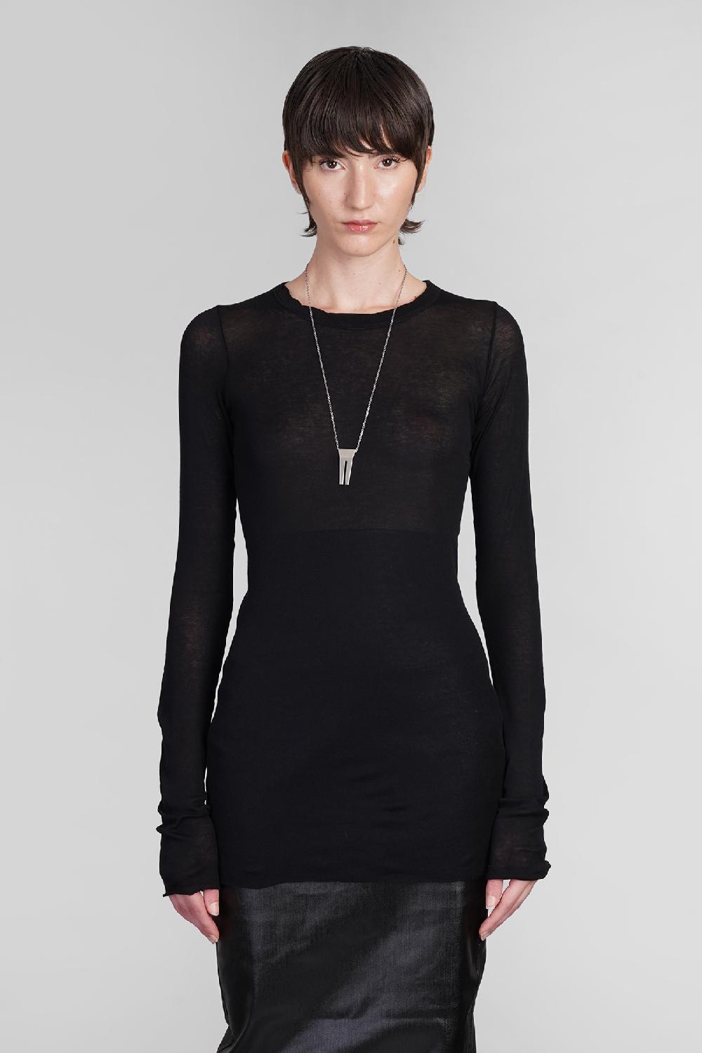 Deliberti Rick Owens Topwear rib ls t in cotone nero cod. 402128 - Deliberti The Luxury Shopping
