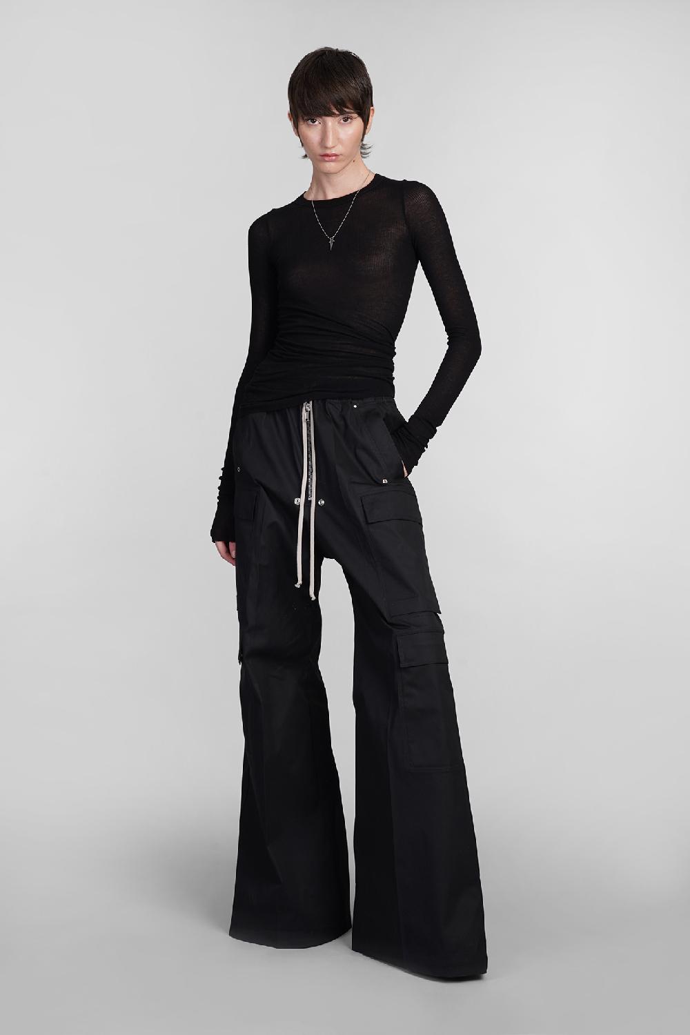 Deliberti Rick Owens Topwear Rib Ls T In Viscosa Nera Cod. 402130 - Deliberti The Luxury Shopping